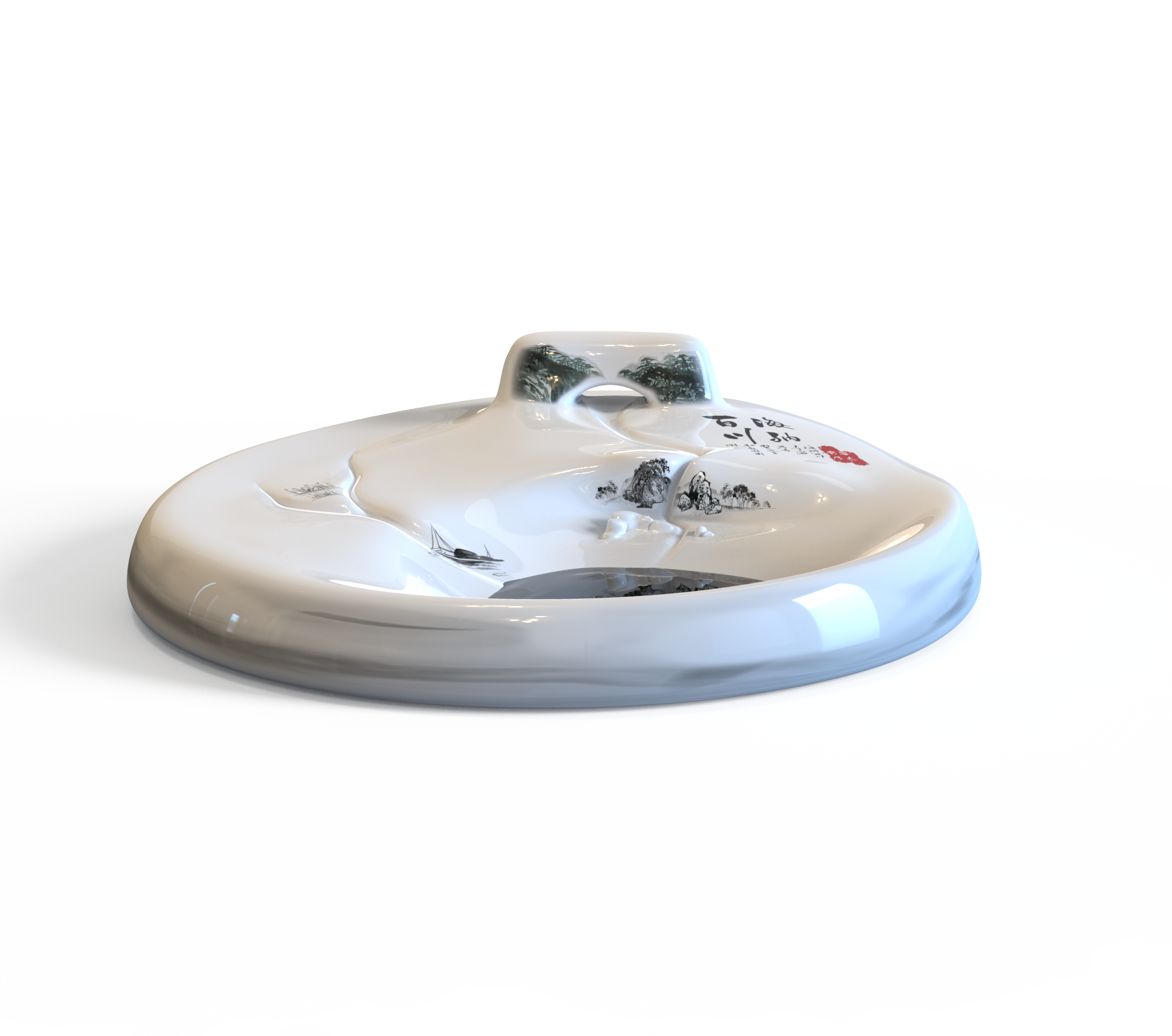 Into all rivers，Inkstone，Ink and wash，artistic conception，Idiom Wen Chuang，Chinese style，Calligraphy，ceramics，