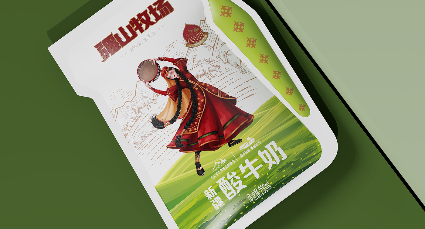 Xinjiang milk，Xinjiang milk，IP Design，IP Design，Milk packaging，Milk packaging，Xinjiang specialty，Xinjiang specialty，Kazakh，Kazakh，Milk design，Milk design，Brand design，Brand design，Cultural creation，Cultural creation，