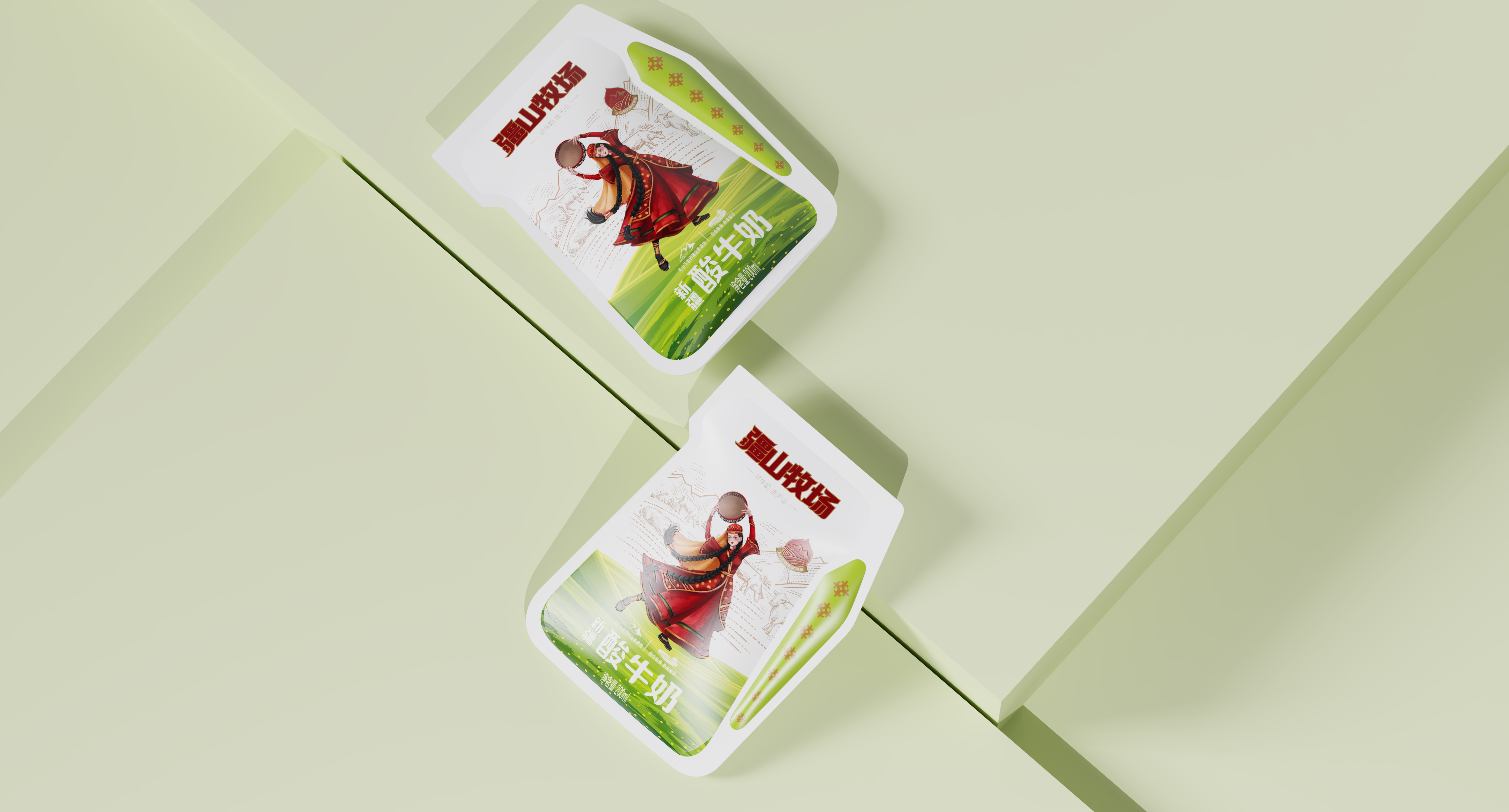 Xinjiang milk，Xinjiang milk，IP Design，IP Design，Milk packaging，Milk packaging，Xinjiang specialty，Xinjiang specialty，Kazakh，Kazakh，Milk design，Milk design，Brand design，Brand design，Cultural creation，Cultural creation，