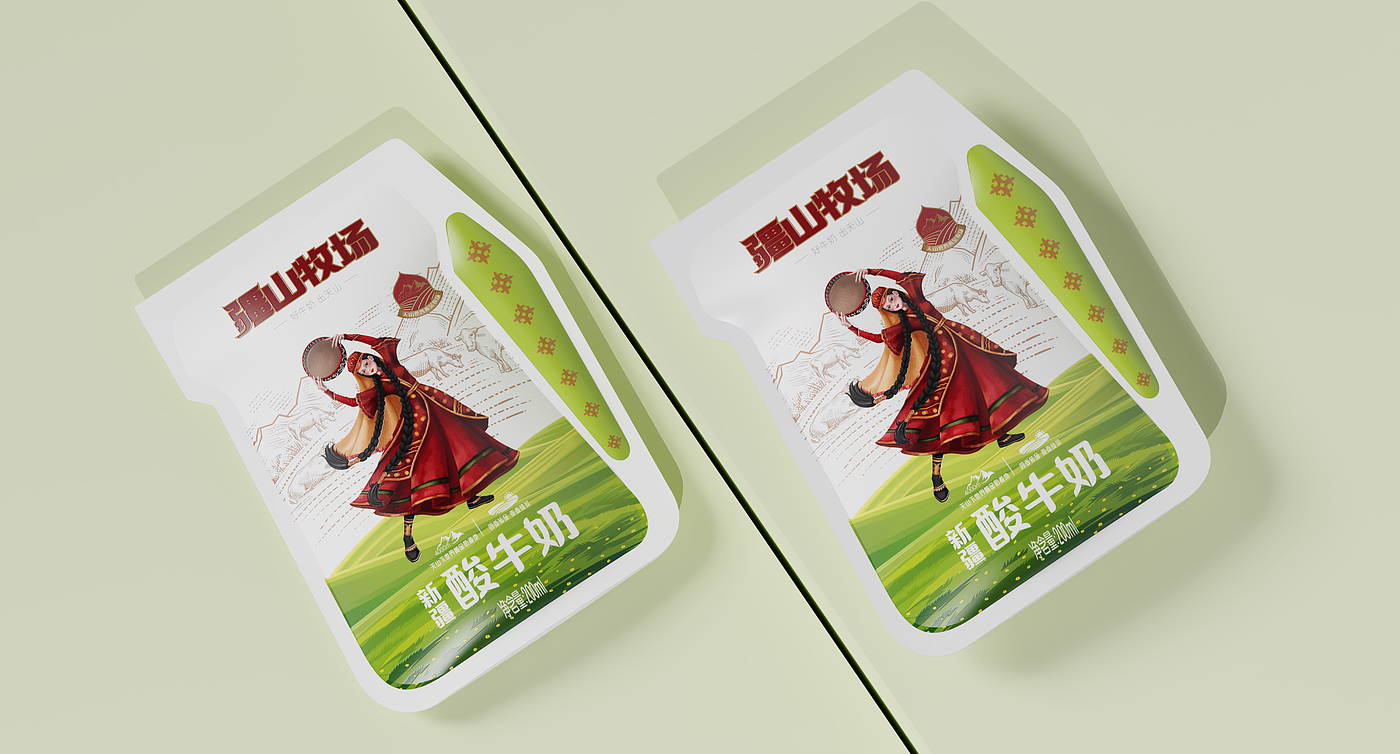 Xinjiang milk，Xinjiang milk，IP Design，IP Design，Milk packaging，Milk packaging，Xinjiang specialty，Xinjiang specialty，Kazakh，Kazakh，Milk design，Milk design，Brand design，Brand design，Cultural creation，Cultural creation，