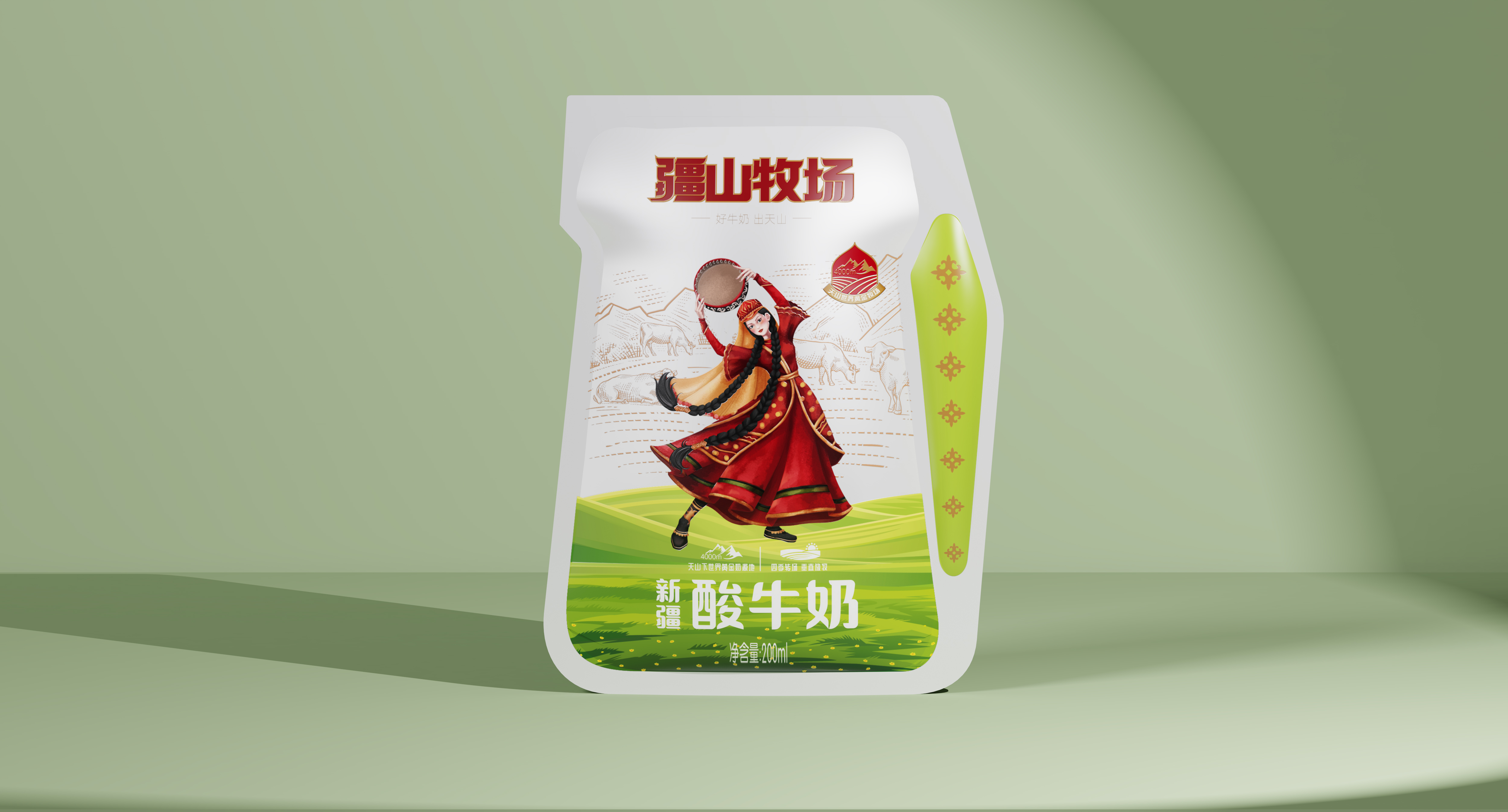 Xinjiang milk，Xinjiang milk，IP Design，IP Design，Milk packaging，Milk packaging，Xinjiang specialty，Xinjiang specialty，Kazakh，Kazakh，Milk design，Milk design，Brand design，Brand design，Cultural creation，Cultural creation，