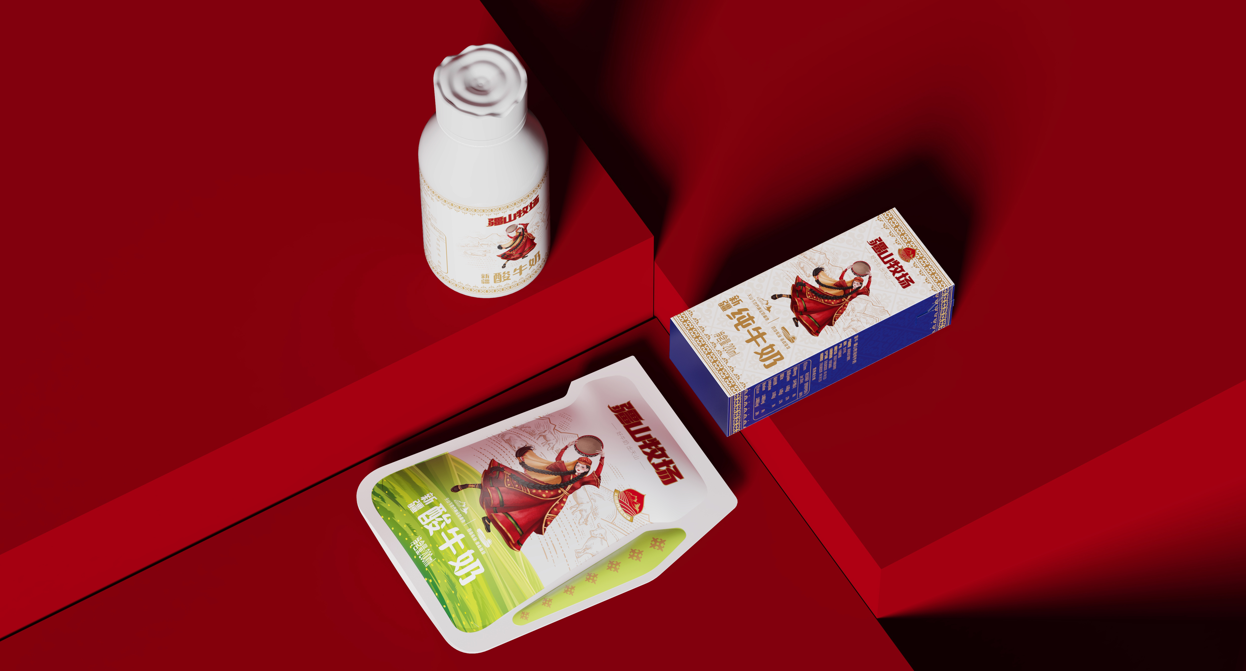 Xinjiang milk，Xinjiang milk，IP Design，IP Design，Milk packaging，Milk packaging，Xinjiang specialty，Xinjiang specialty，Kazakh，Kazakh，Milk design，Milk design，Brand design，Brand design，Cultural creation，Cultural creation，
