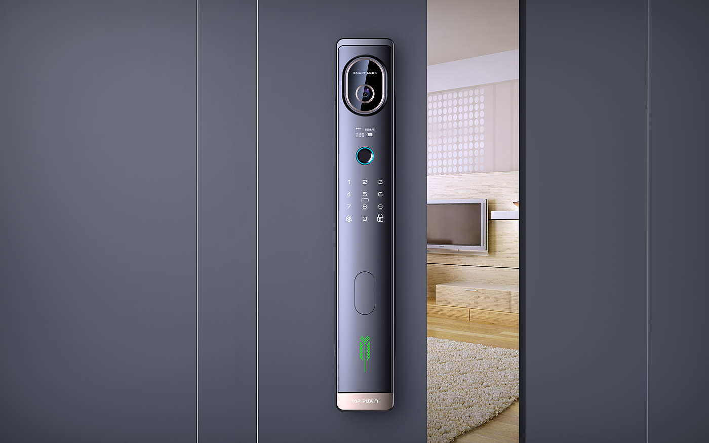 industrial design，Simple design，Intelligent door lock，Product appearance，