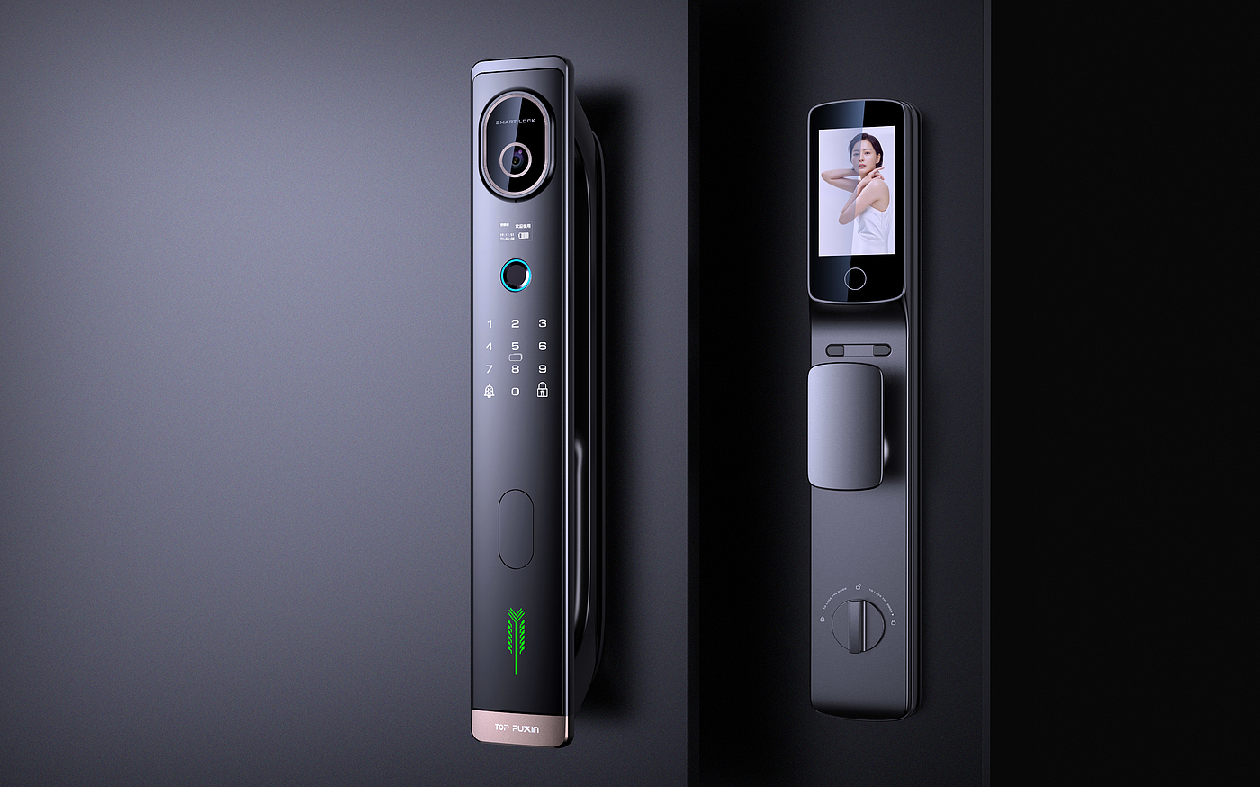 industrial design，Simple design，Intelligent door lock，Product appearance，