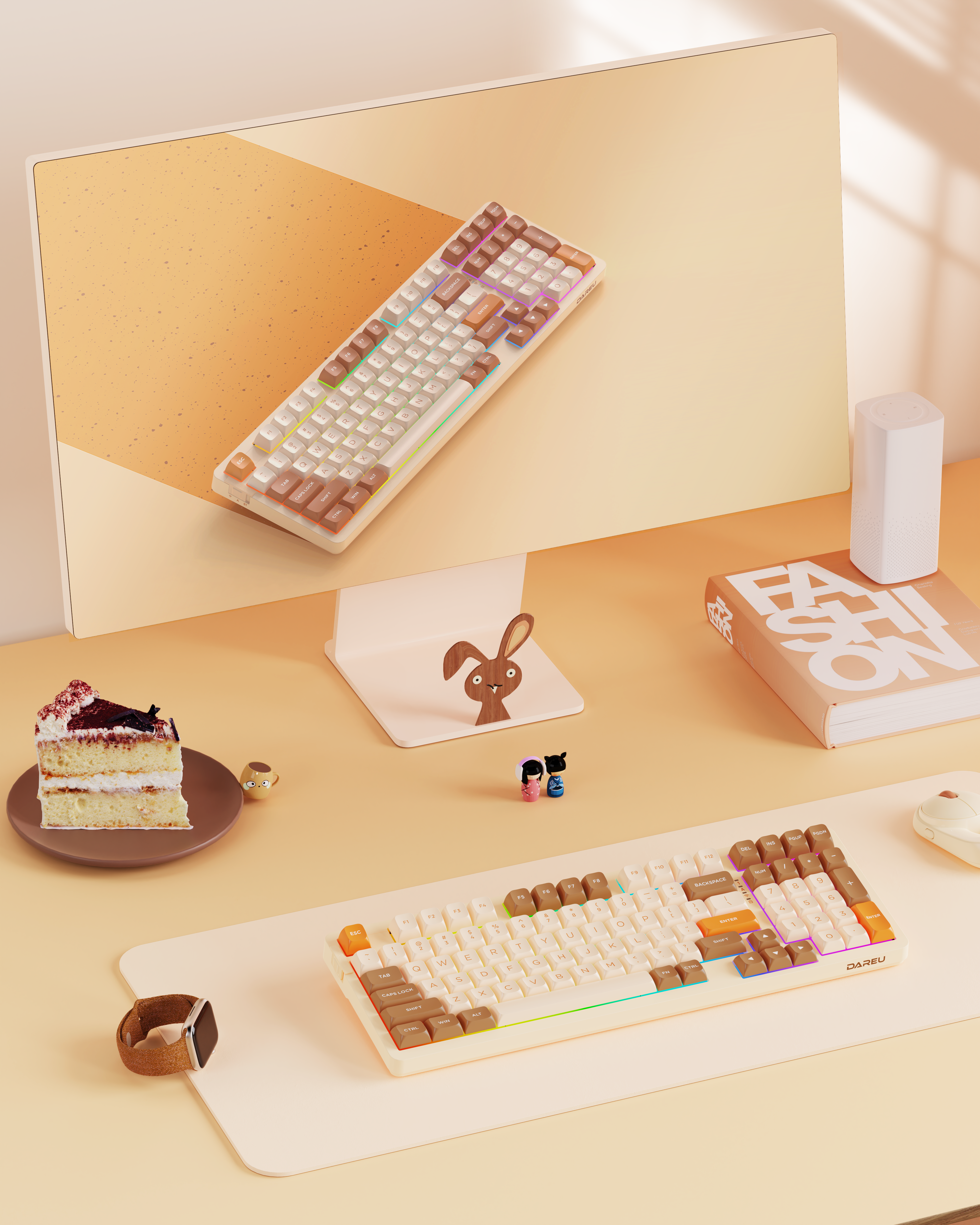 Daryou，Mechanical keyboard，98 column，Cake，Table setting，