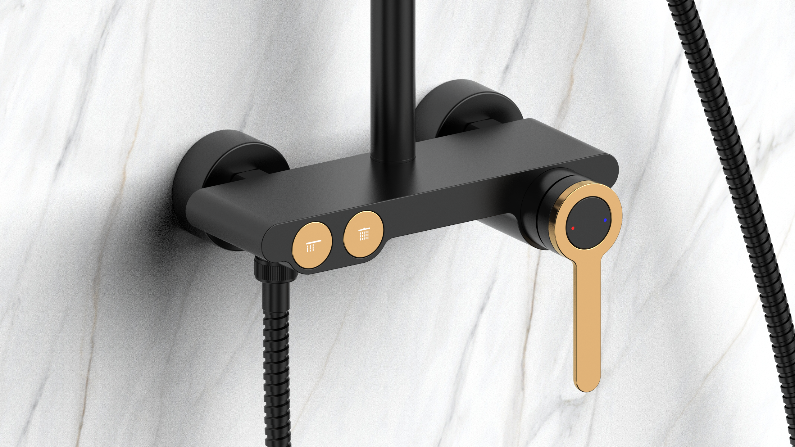 Minimal elements add unique style to bathroom space.，