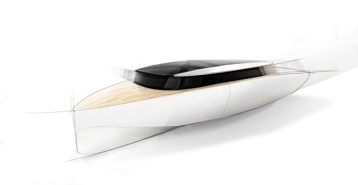 a ship，yacht，sketch，industrial design，Interior，