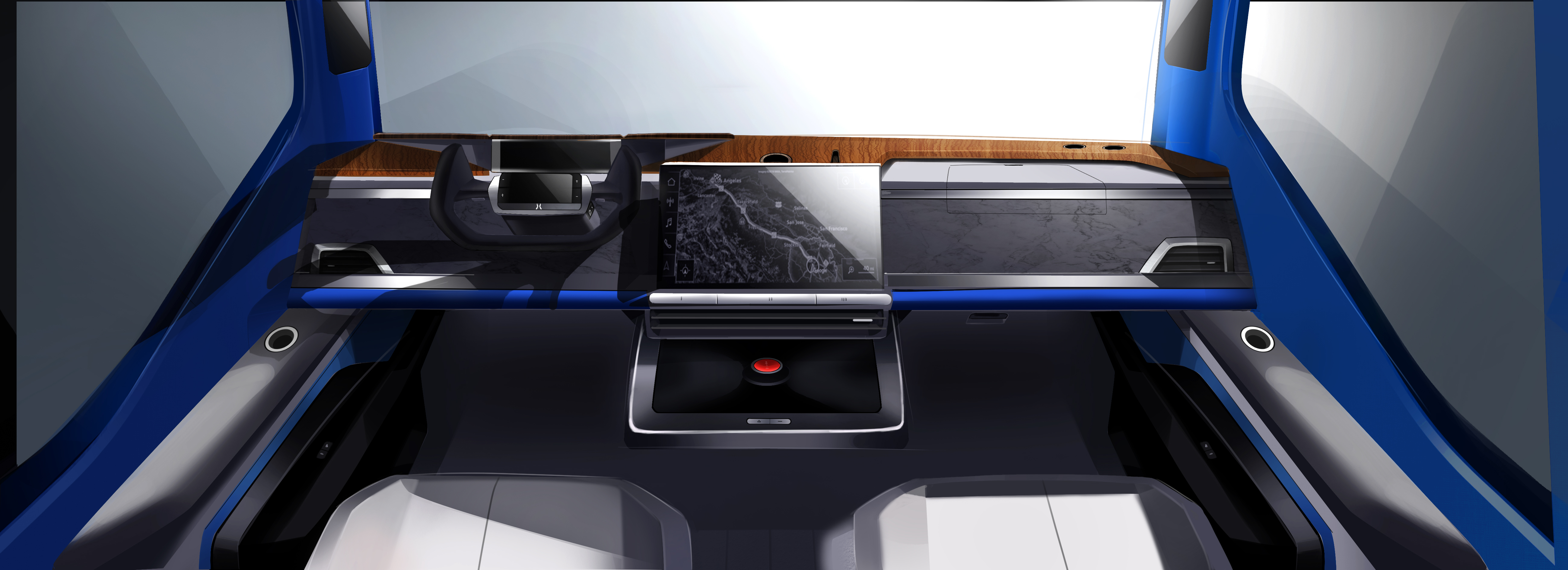 Automobile design，industrial design，Two-bit rendering，Automobile exterior decoration design，Hand drawn，product design，