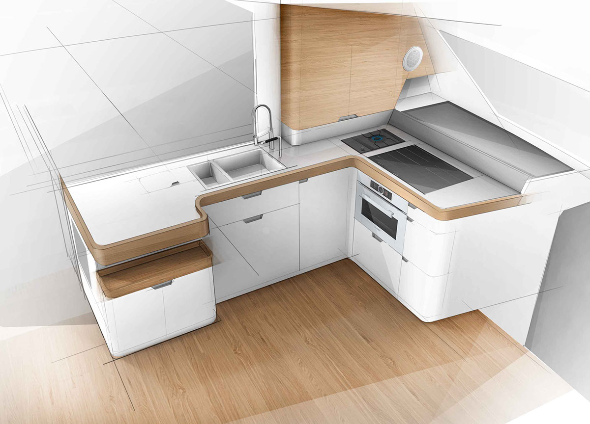 a ship，yacht，sketch，industrial design，Interior，