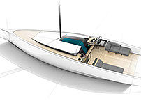 a ship，yacht，sketch，industrial design，Interior，