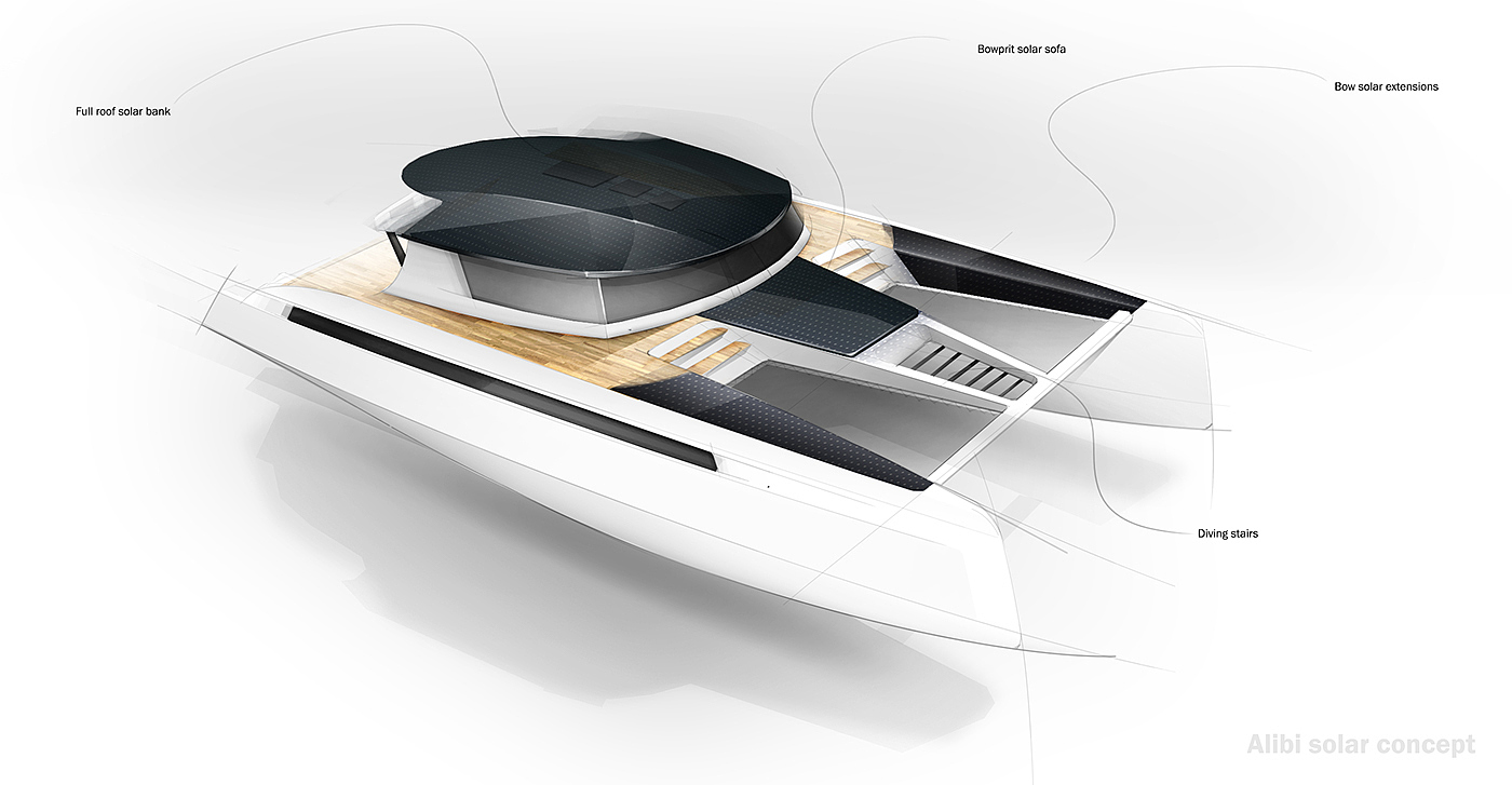 a ship，yacht，sketch，industrial design，Interior，