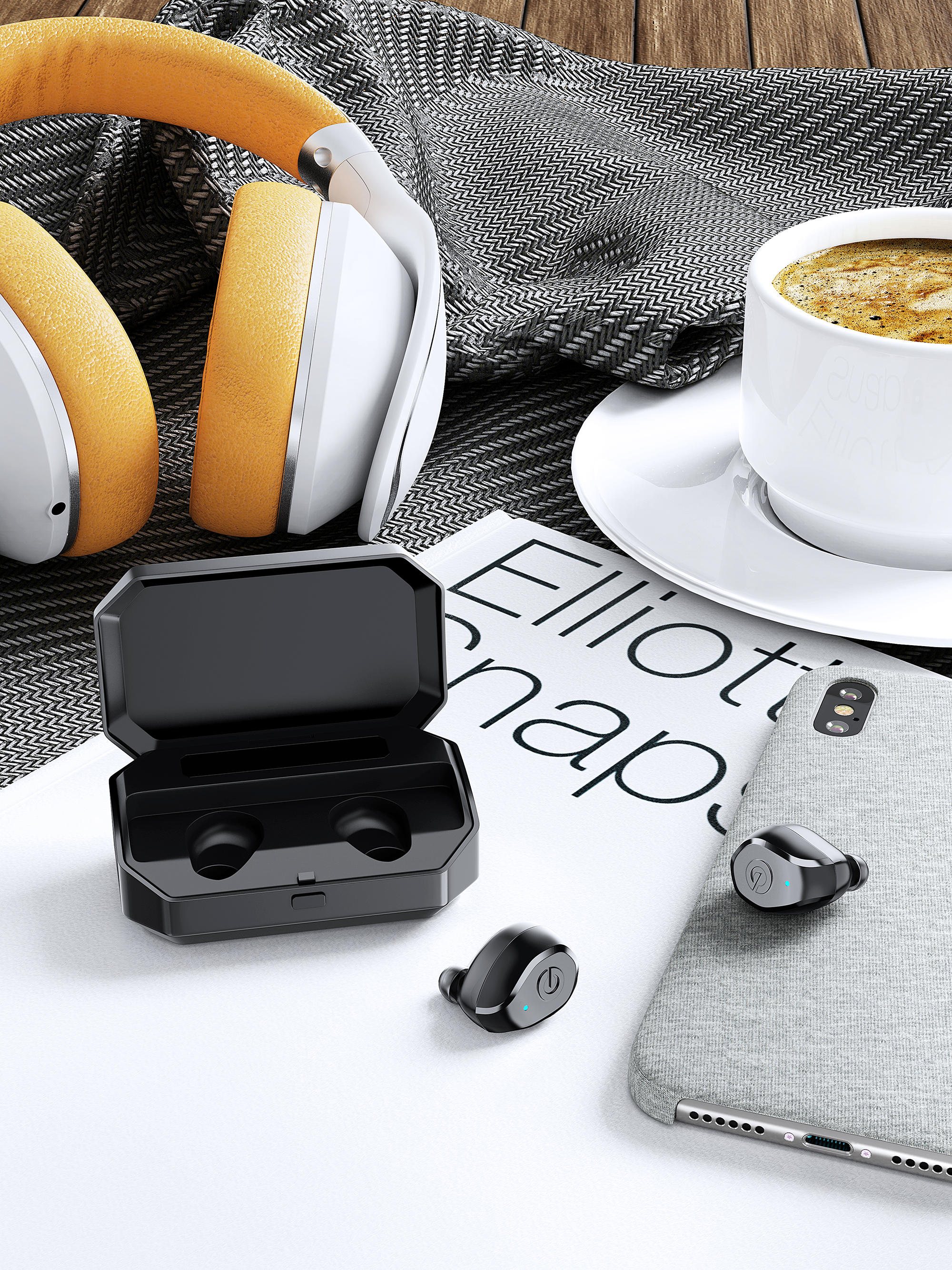 Headphone rendering，Camera rendering，Power bank rendering，3C products，