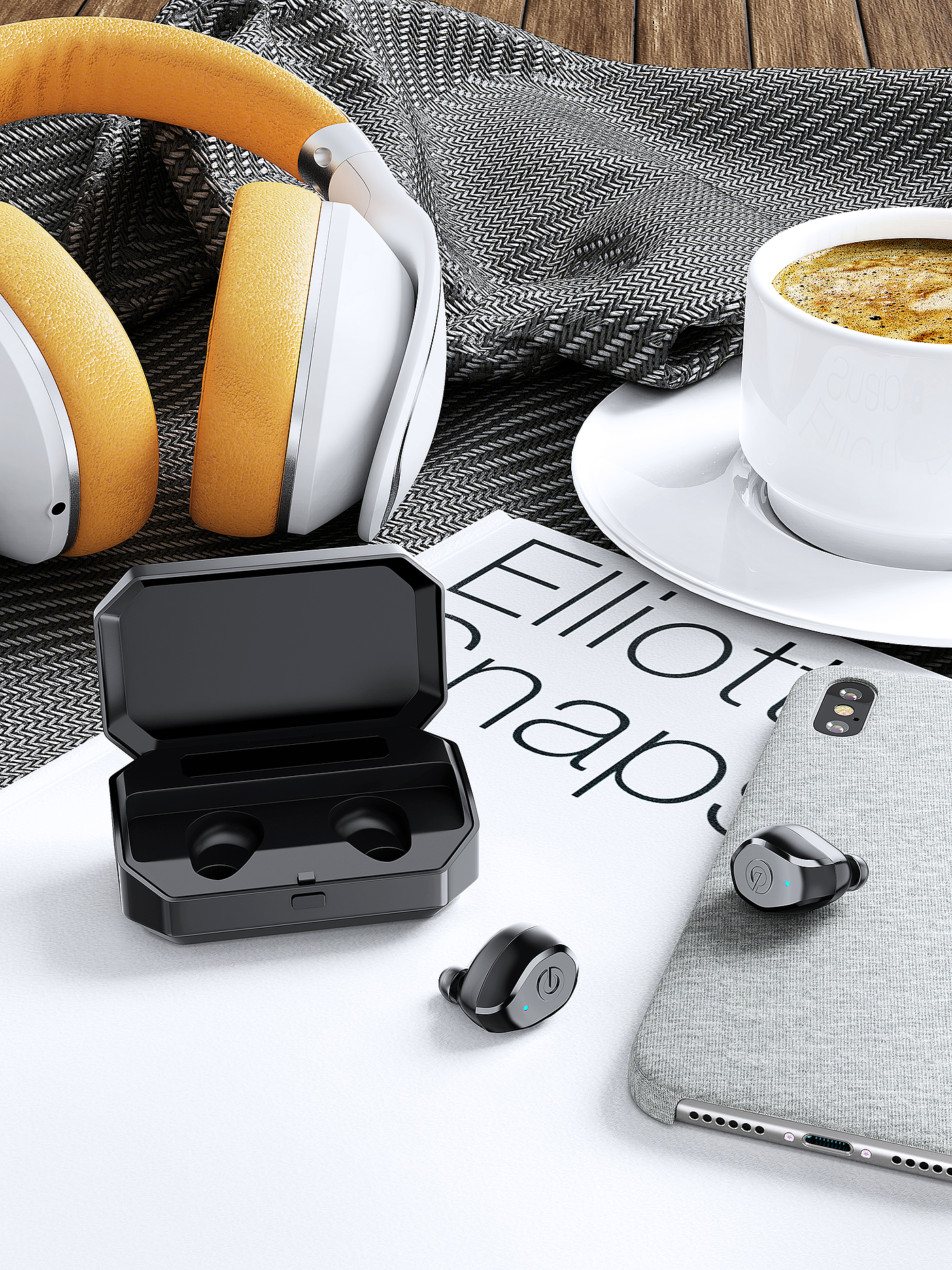 Headphone rendering，Camera rendering，Power bank rendering，3C products，