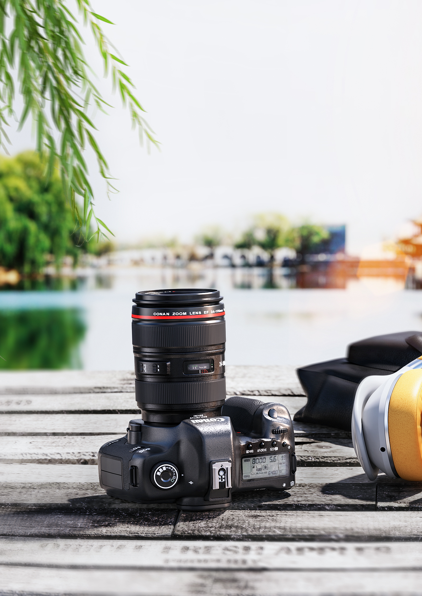 Headphone rendering，Camera rendering，Power bank rendering，3C products，