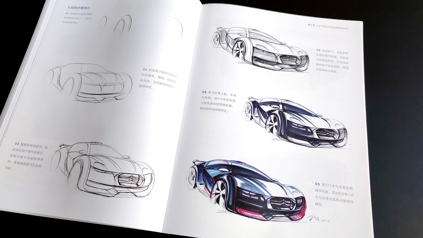 工业设计手绘，产品设计手绘，新能源跑车，概念汽车，汽车设计，汽车设计手绘效果图，马克笔效果图，产品设计考研交通工具，