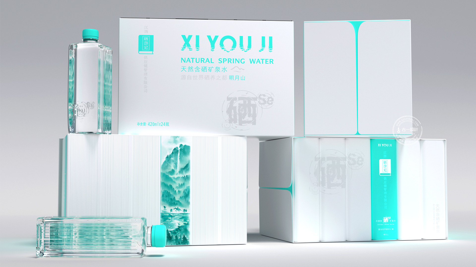 Mineral water packaging design，Bottle design，Packaging Design of Water Bottle，Gu Yi design，