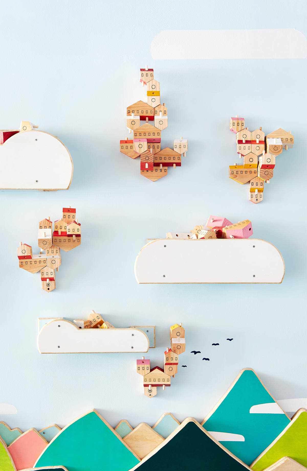 children，Toys，Building blocks，Puzzle，house，wood，