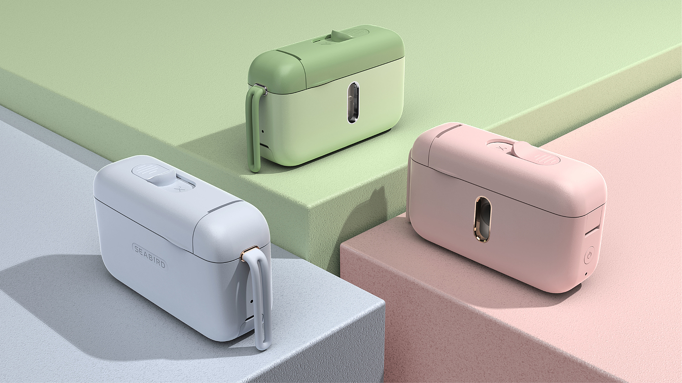 industrial design，product design，printer，Sticker printer，Simple design，