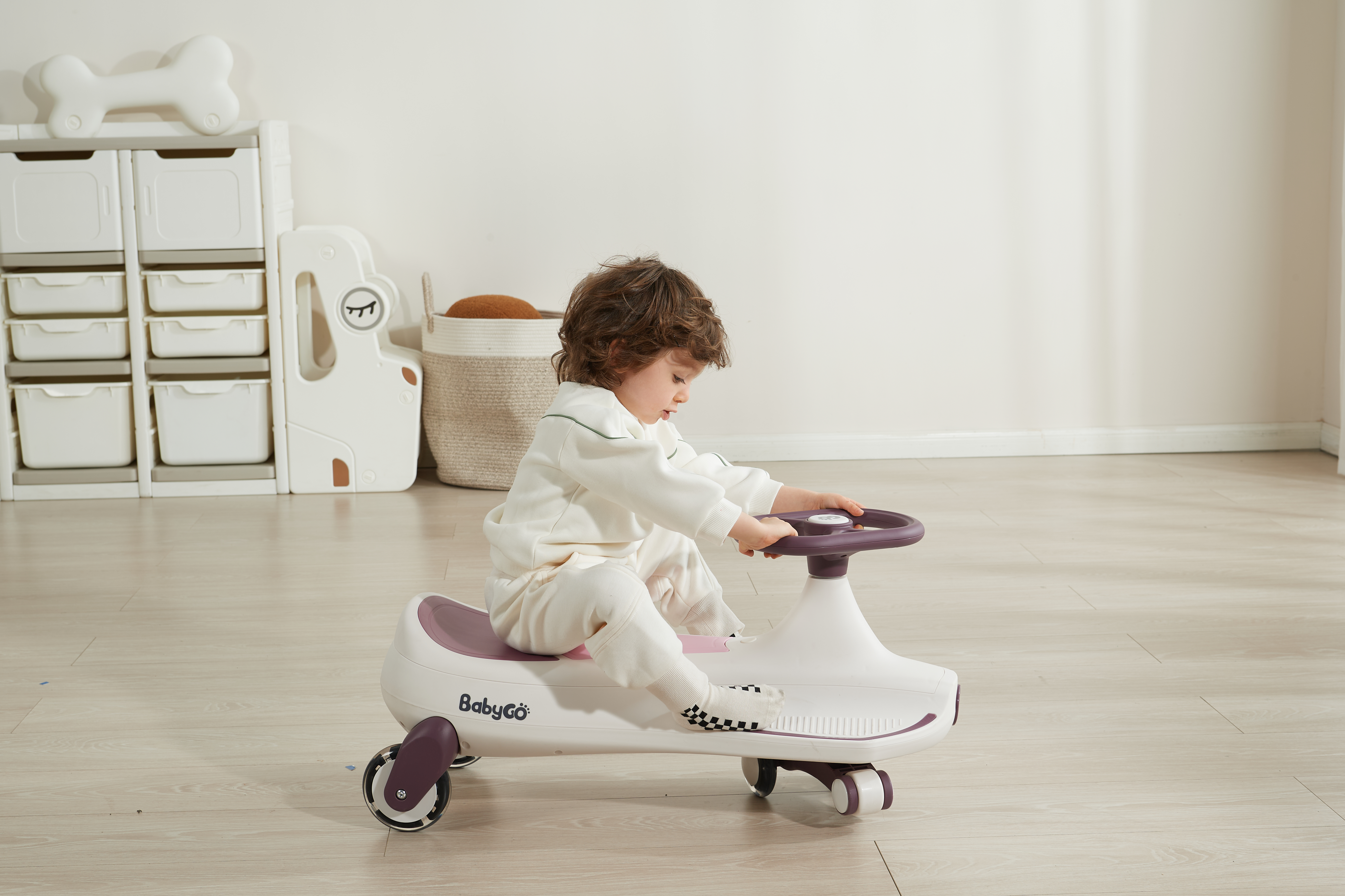 swing car，Parenting，Mute wheel，