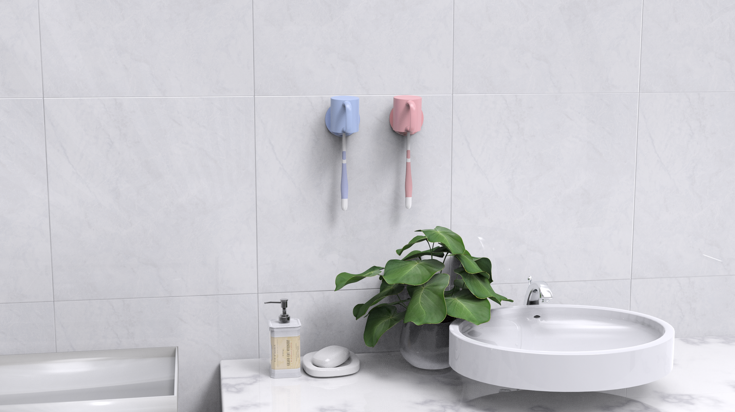 Toothbrush holder，Cup holder，a hook，Paste hook，Appearance design，toothbrush，glass，Home Furnishing，