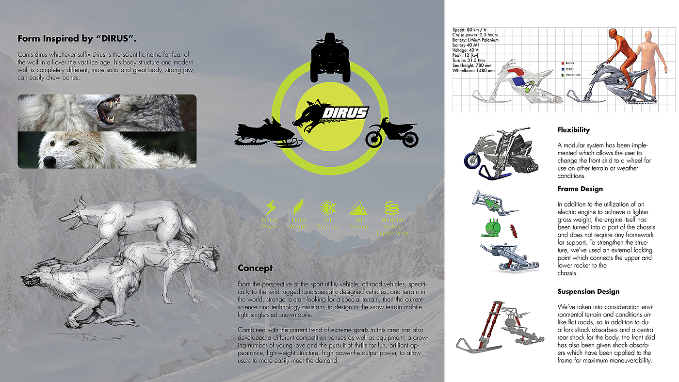 Snowmobile，product design，