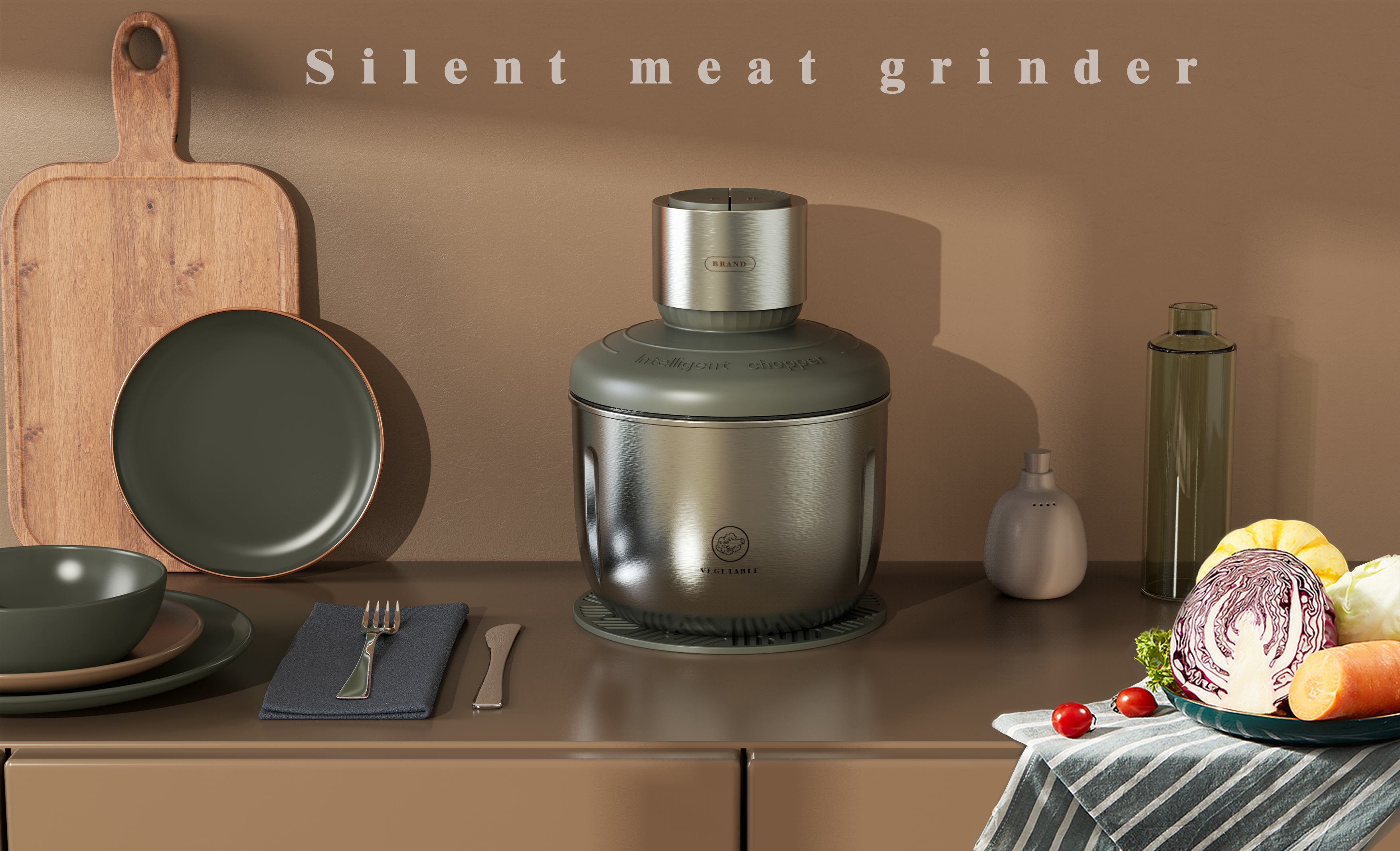Nordic style design. Mute meat grinder，