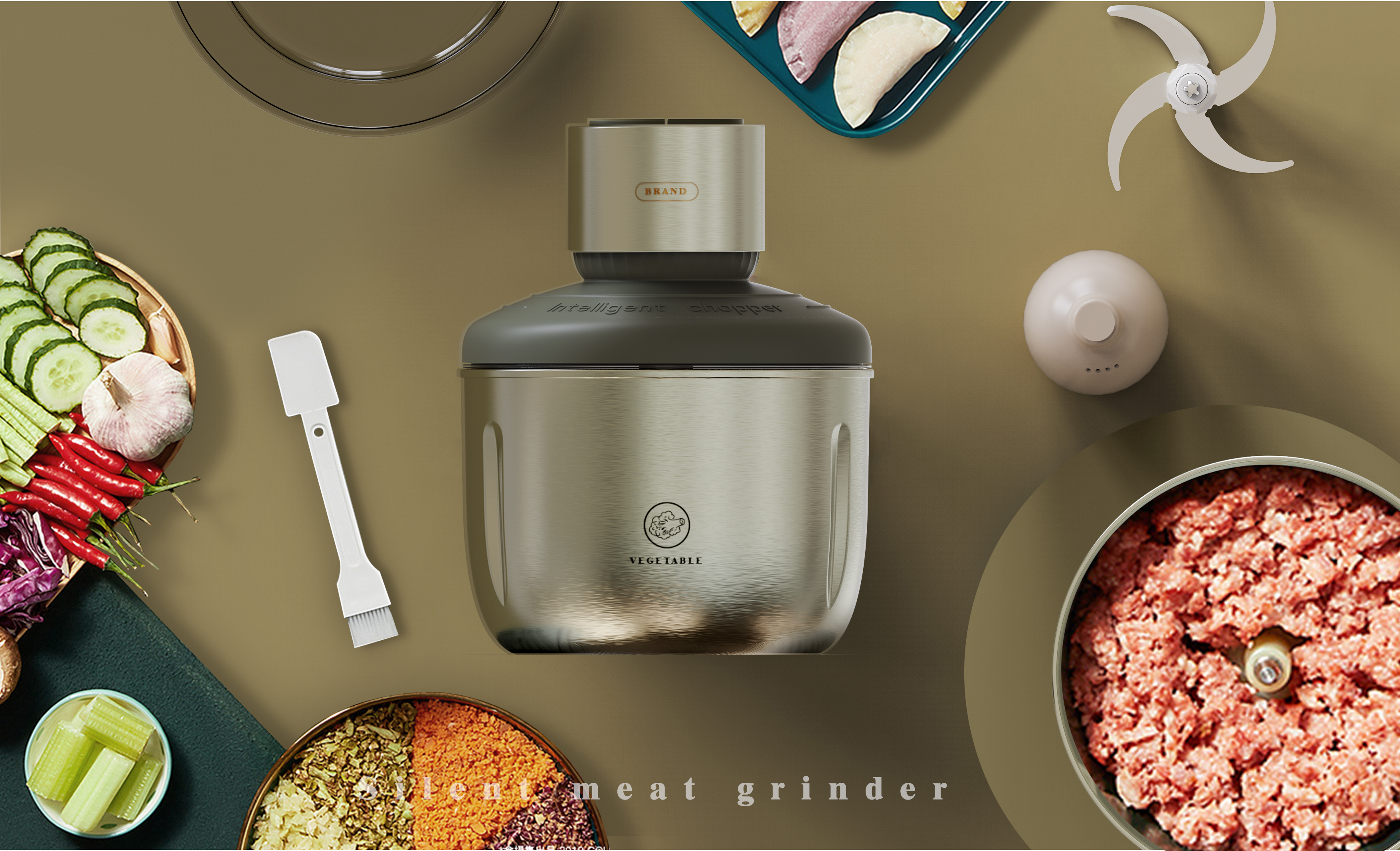 Nordic style design. Mute meat grinder，