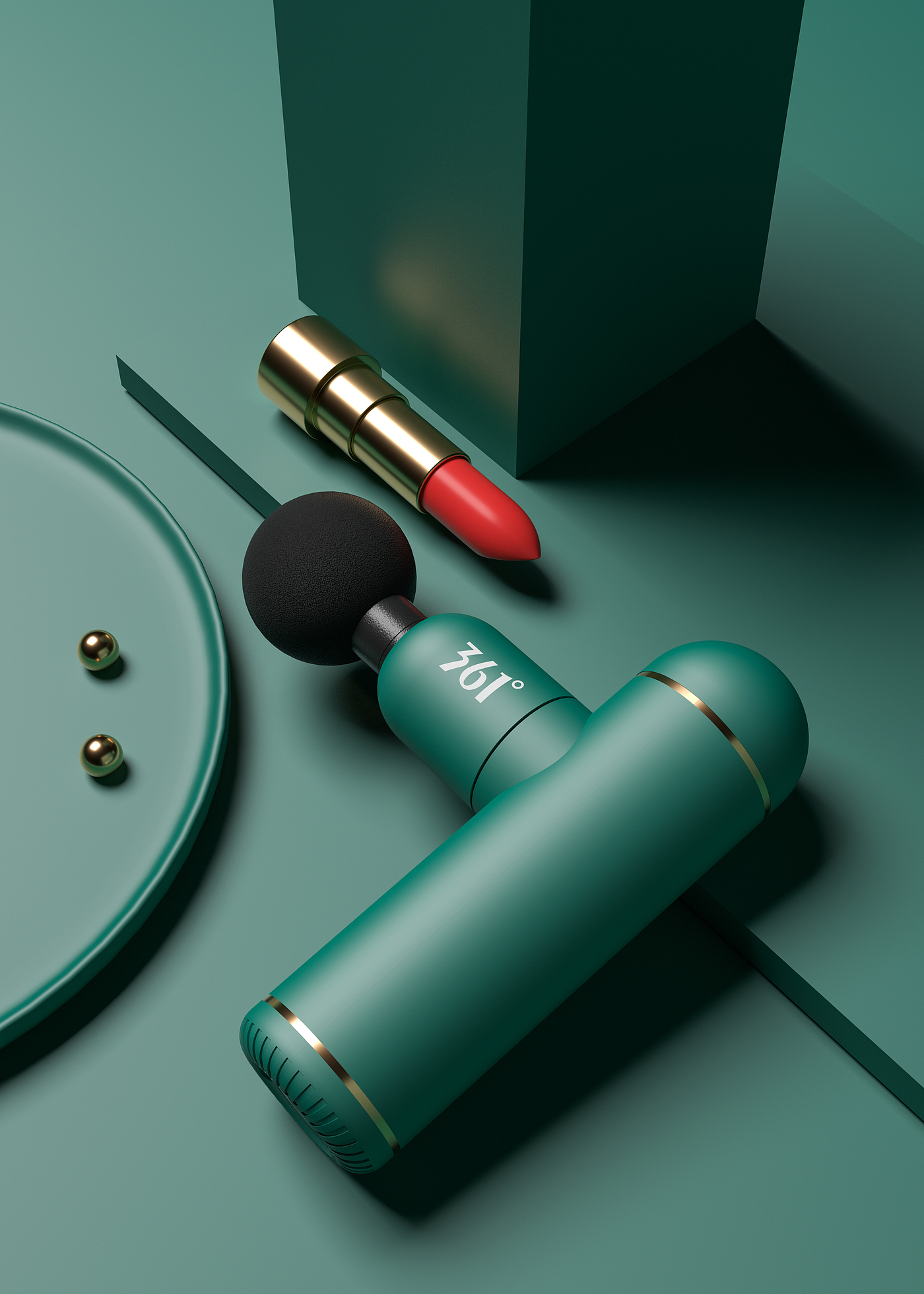 c4d，oc，3D modeling，3D modeling，Product modeling，Product rendering，Fascia gun，online retailers，