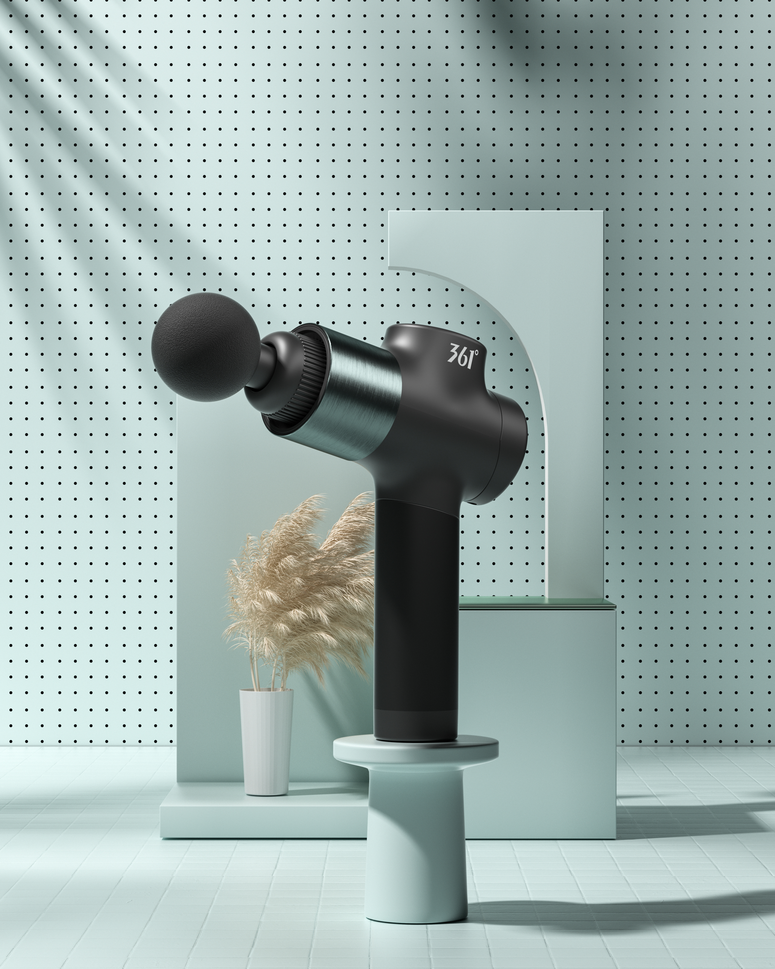 c4d，oc，3D modeling，3D modeling，Product modeling，Product rendering，Fascia gun，online retailers，