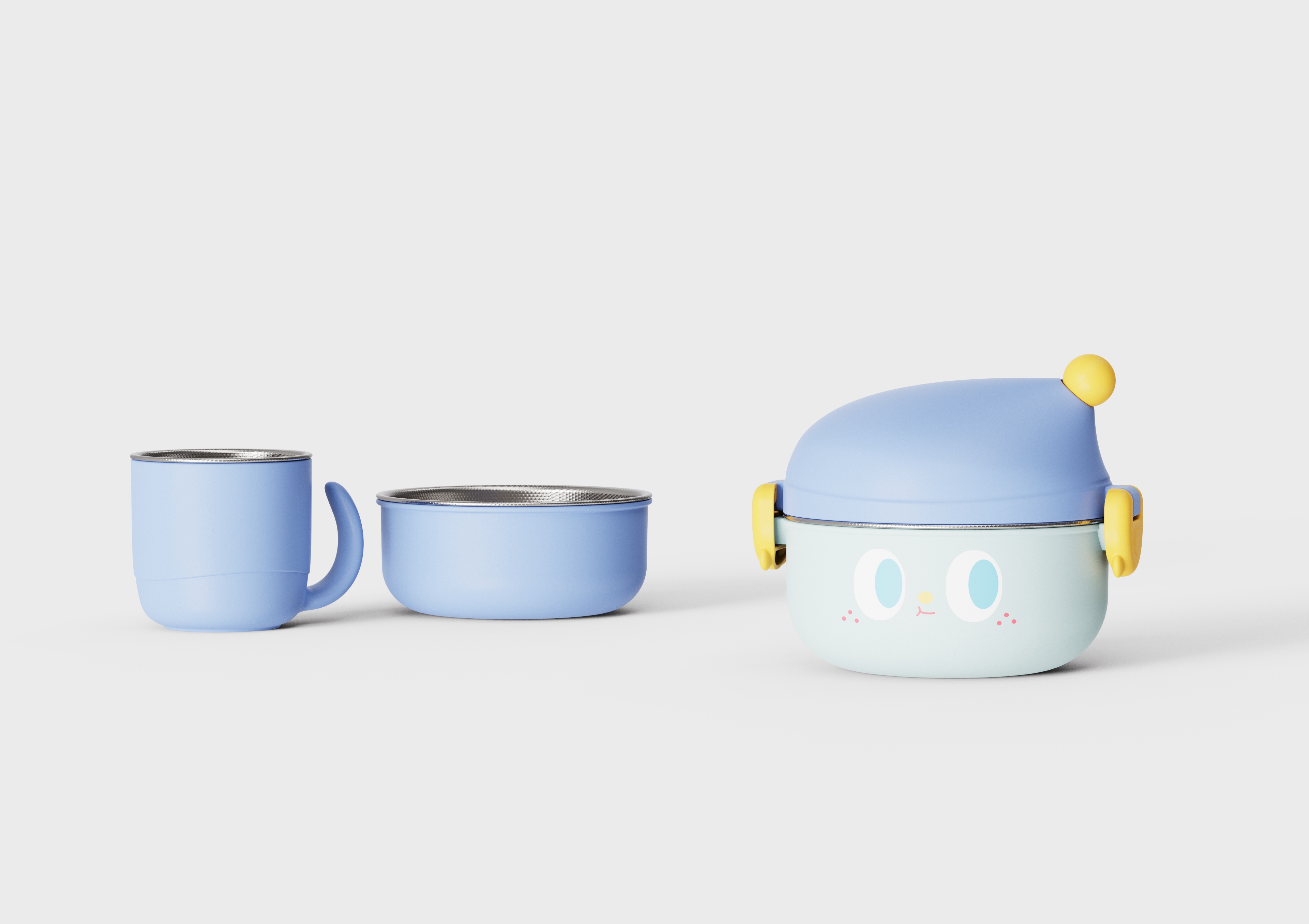 Child mother and baby，Lunch box，