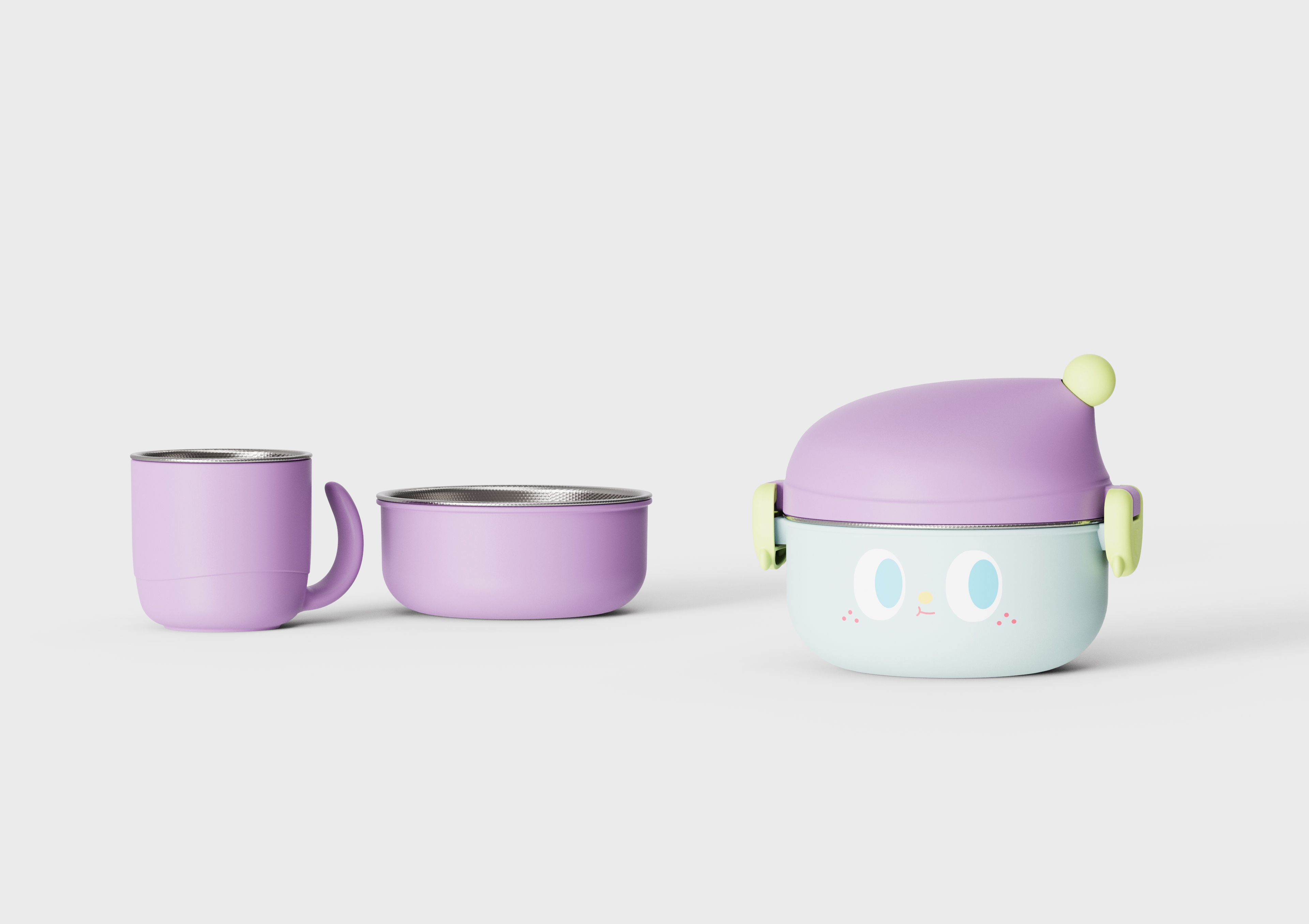 Child mother and baby，Lunch box，