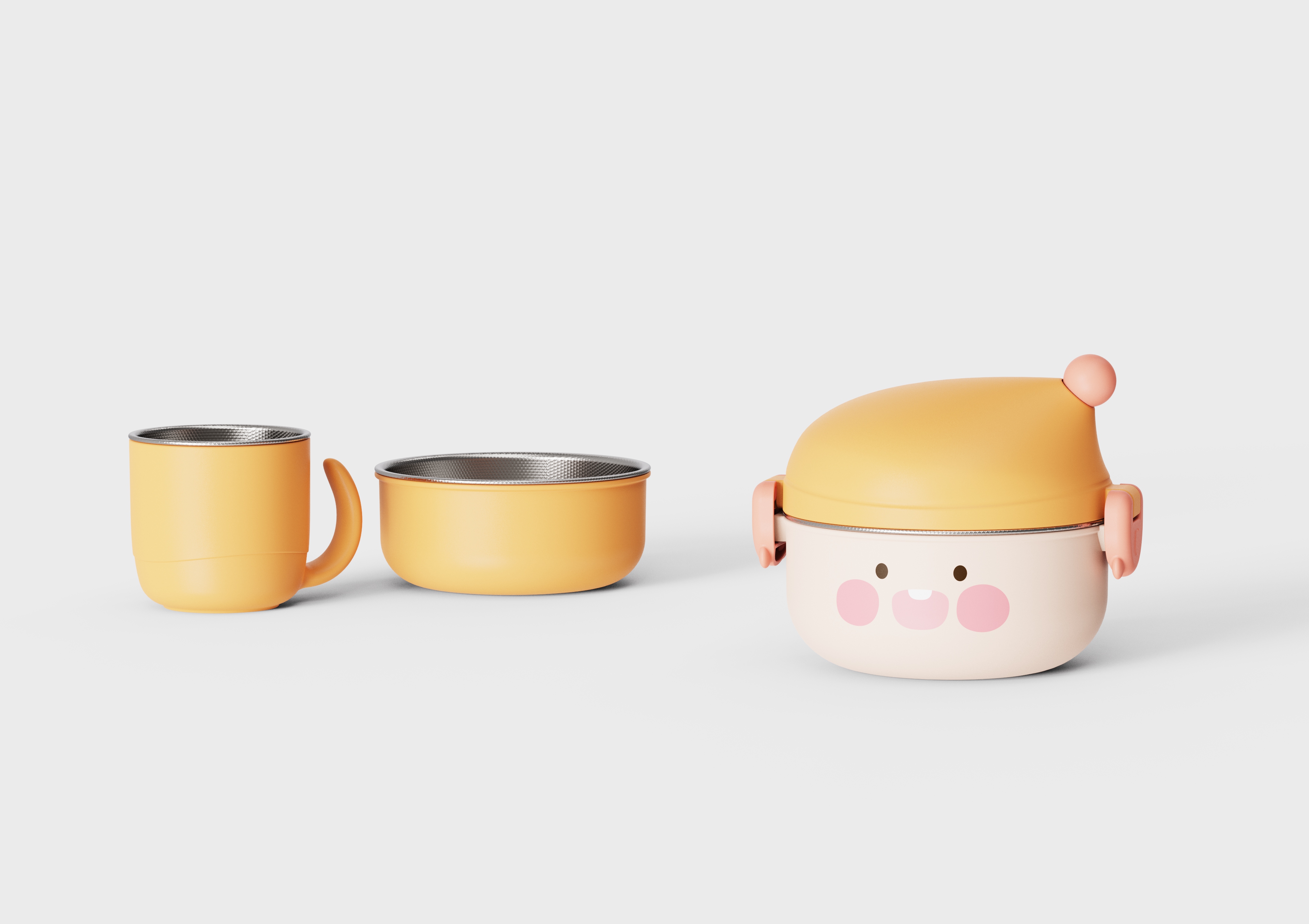 Child mother and baby，Lunch box，