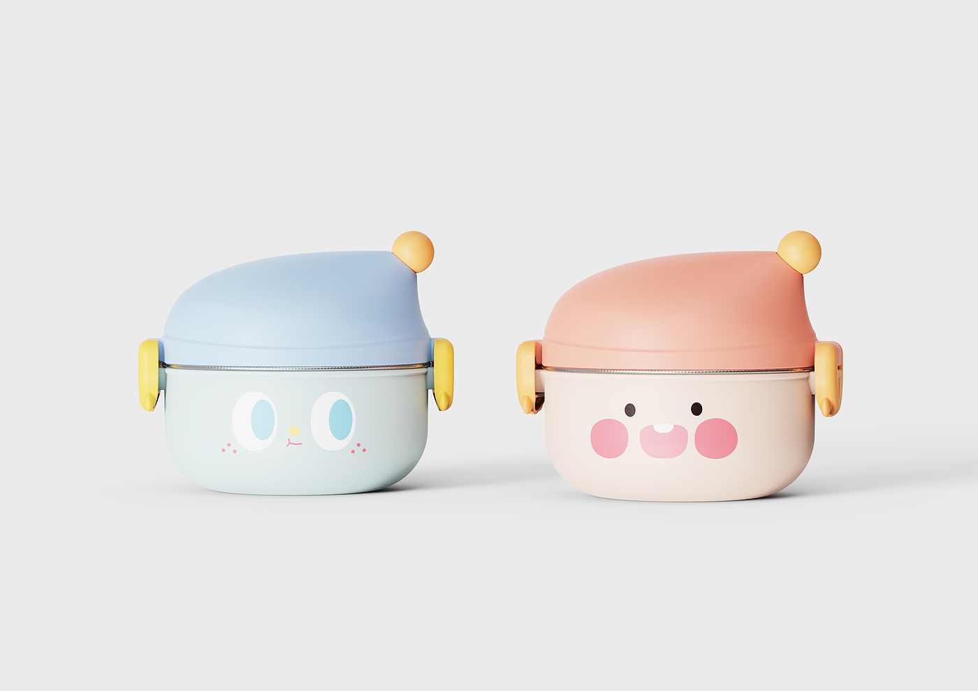 Child mother and baby，Lunch box，