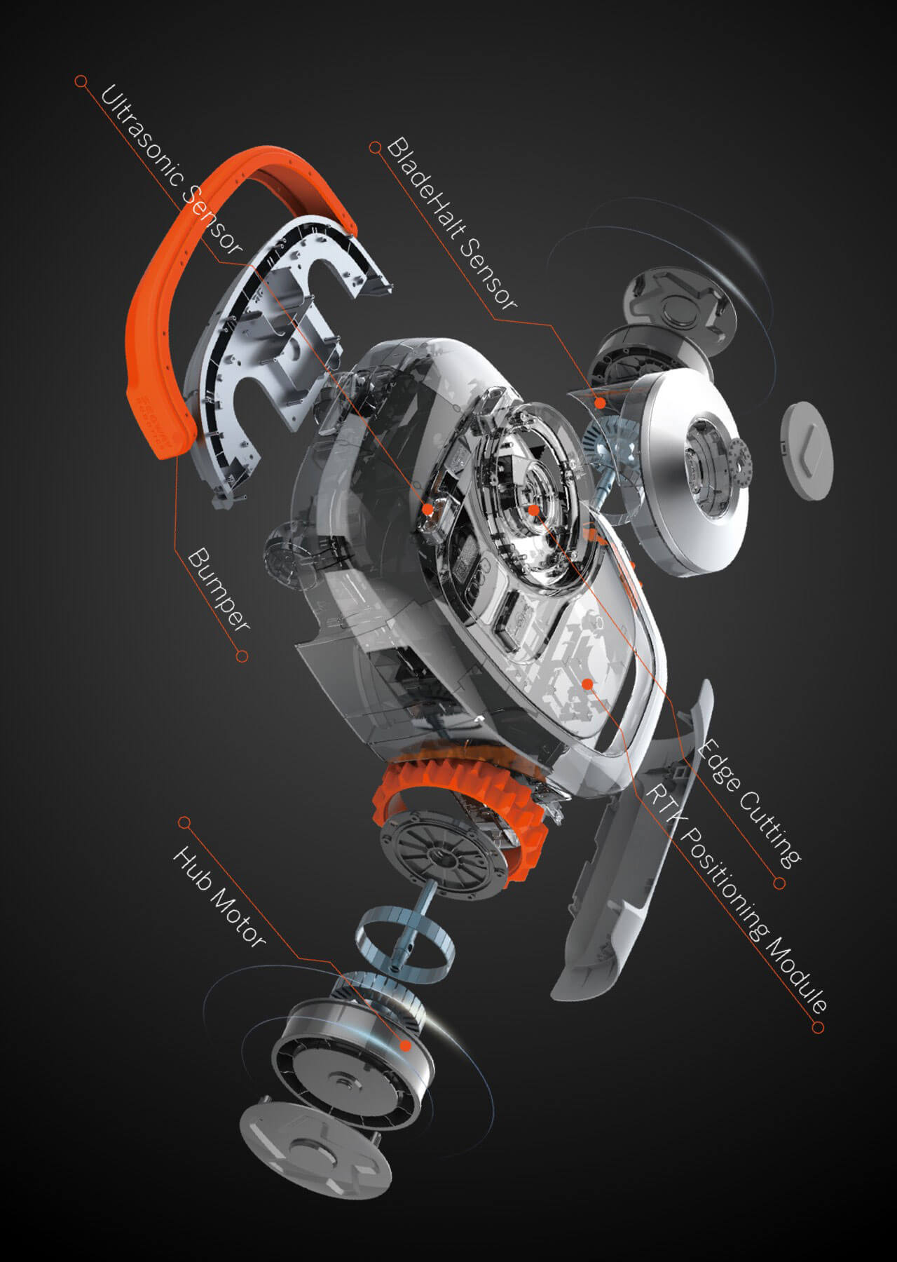 Mowing robot，segway，Hub motor，