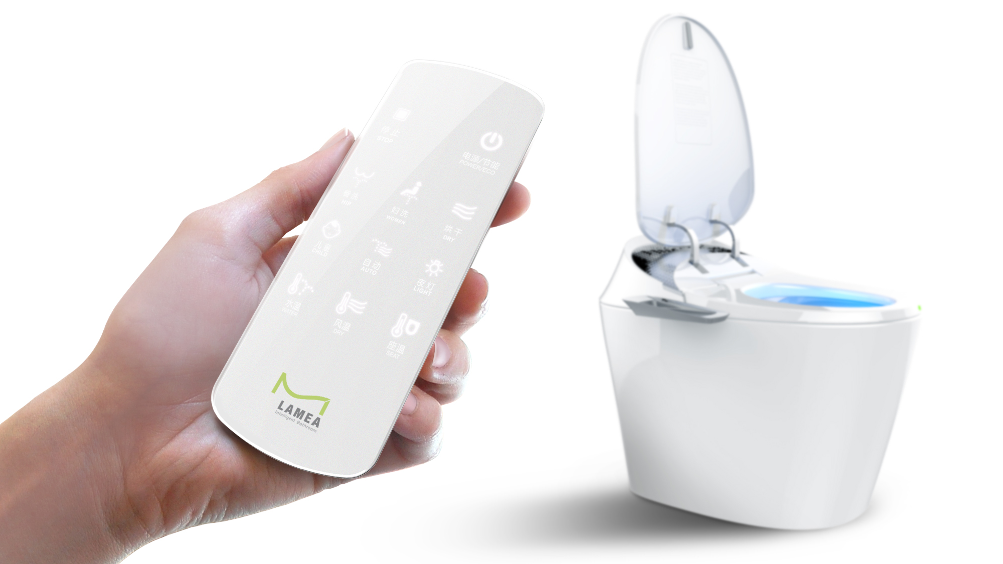 Integrated intelligent toilet，Household products，Appearance design，industrial design，product design，Toilet design，Intelligent toilet，