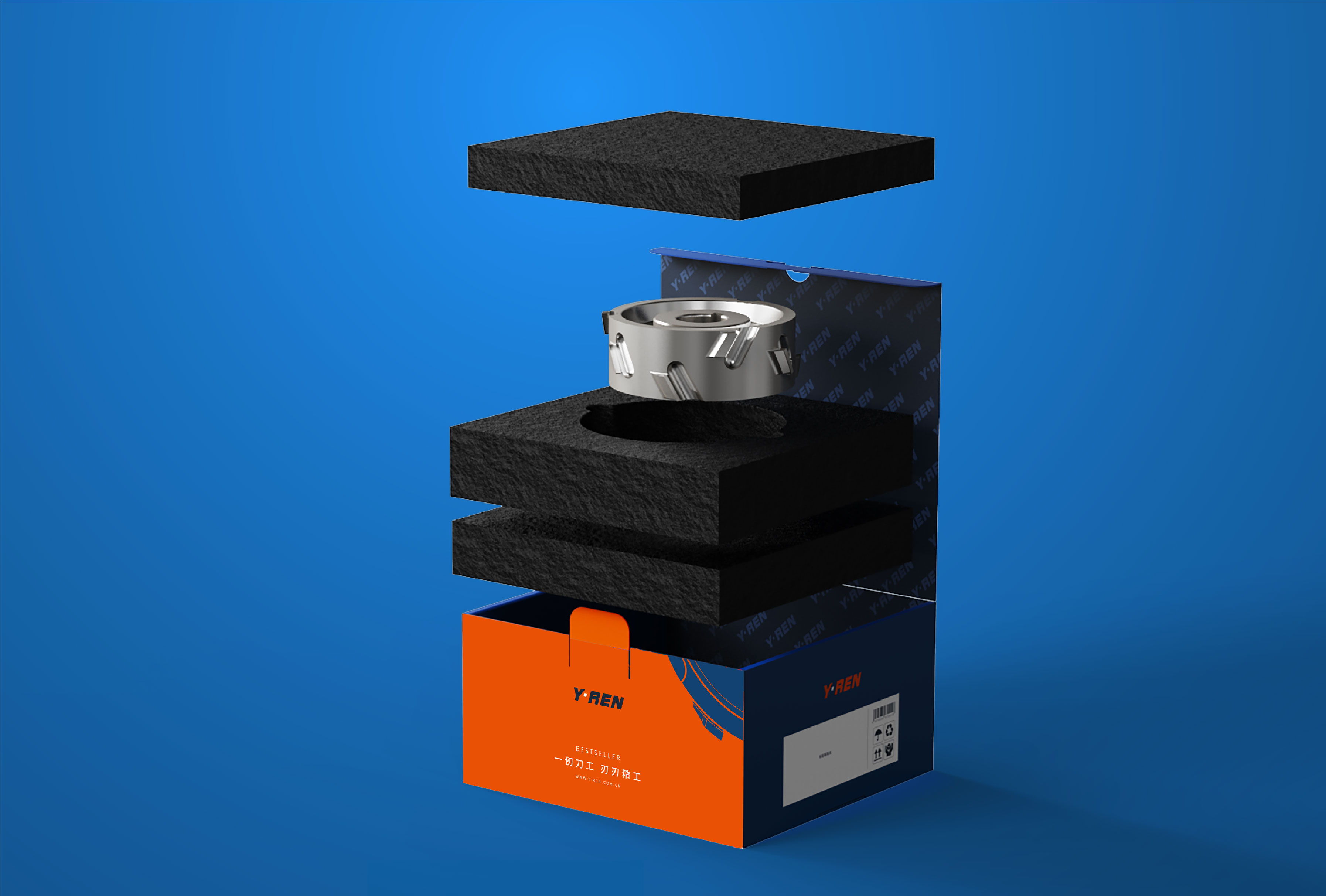 Industrial milling cutter packaging，Color contrast design，Contrast color design，packing design，Technology packaging，