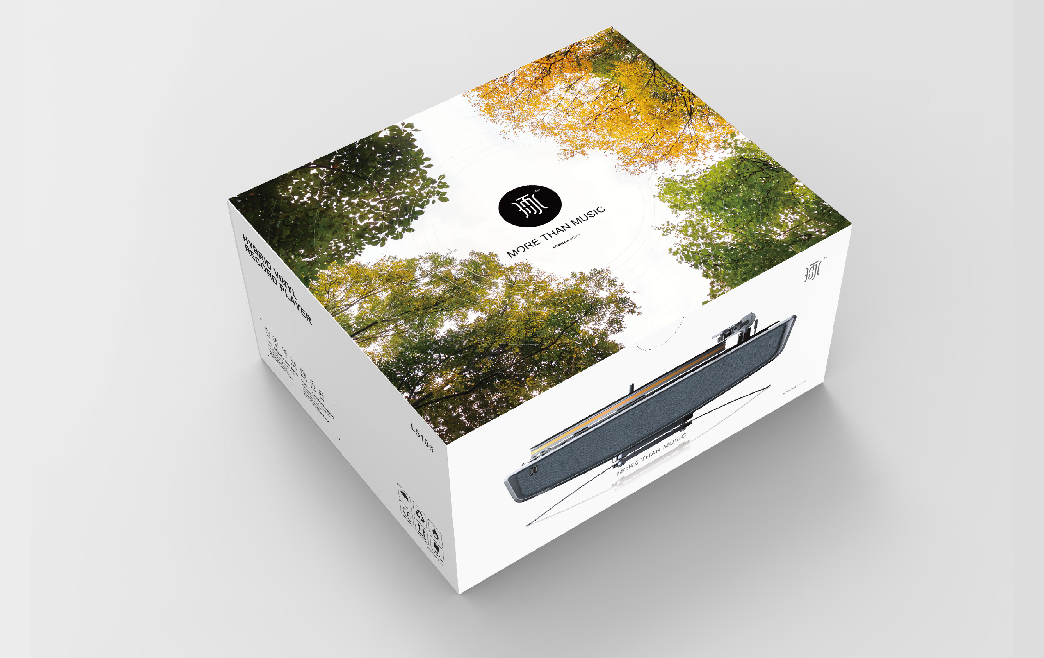 packing design，Intelligent vinyl record player，Fashion retro phonograph，Packaging Design of Black Glue Machine，