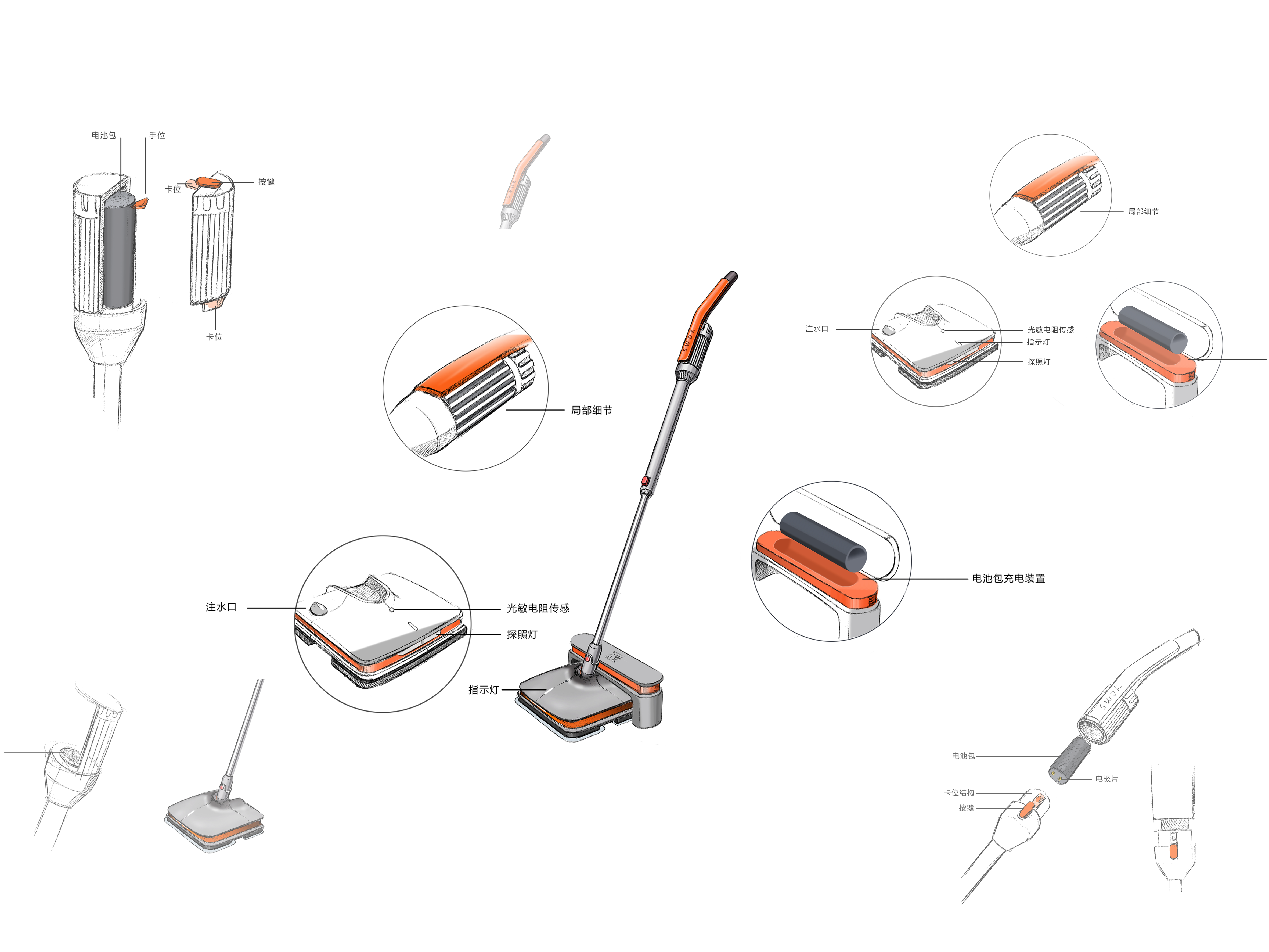 Floor sweeper，Washing machine，household electrical appliances，product design，industrial design，Simplicity，