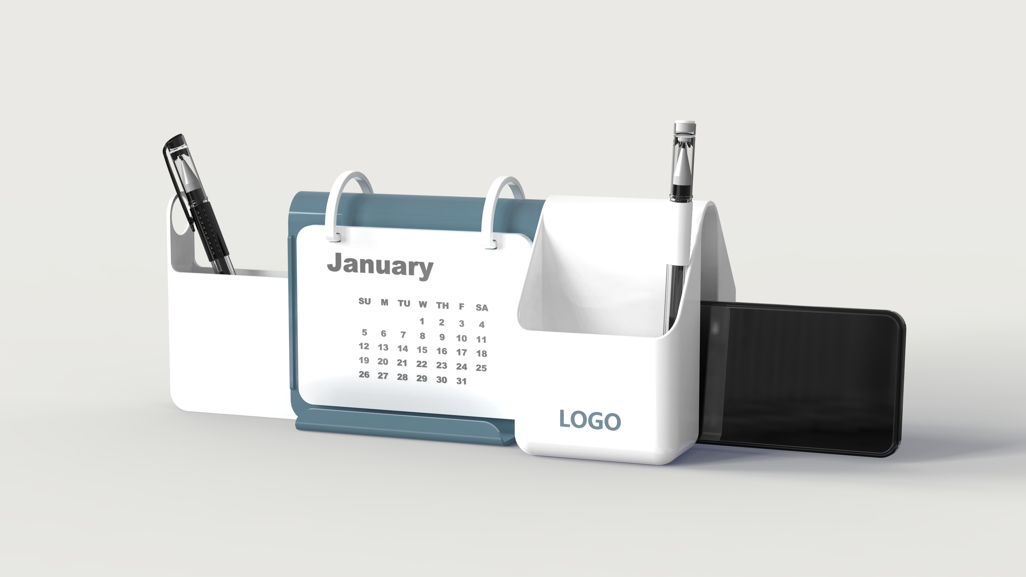 Desk calendar，multi-function，Receive，Stationery，pen container，