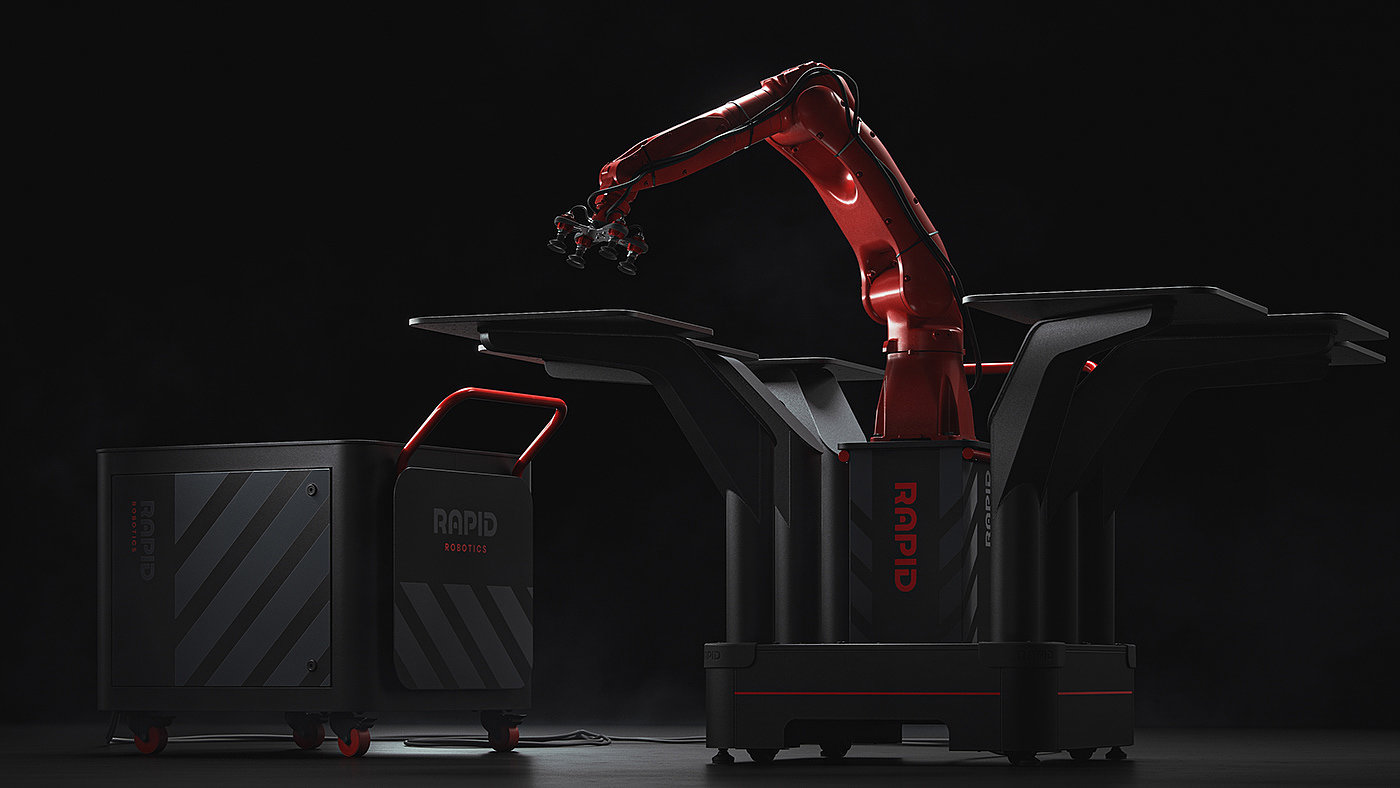 Rapid Robotics，Mechanics，Industrial robot，Mechanical arm，industrial design，robot，
