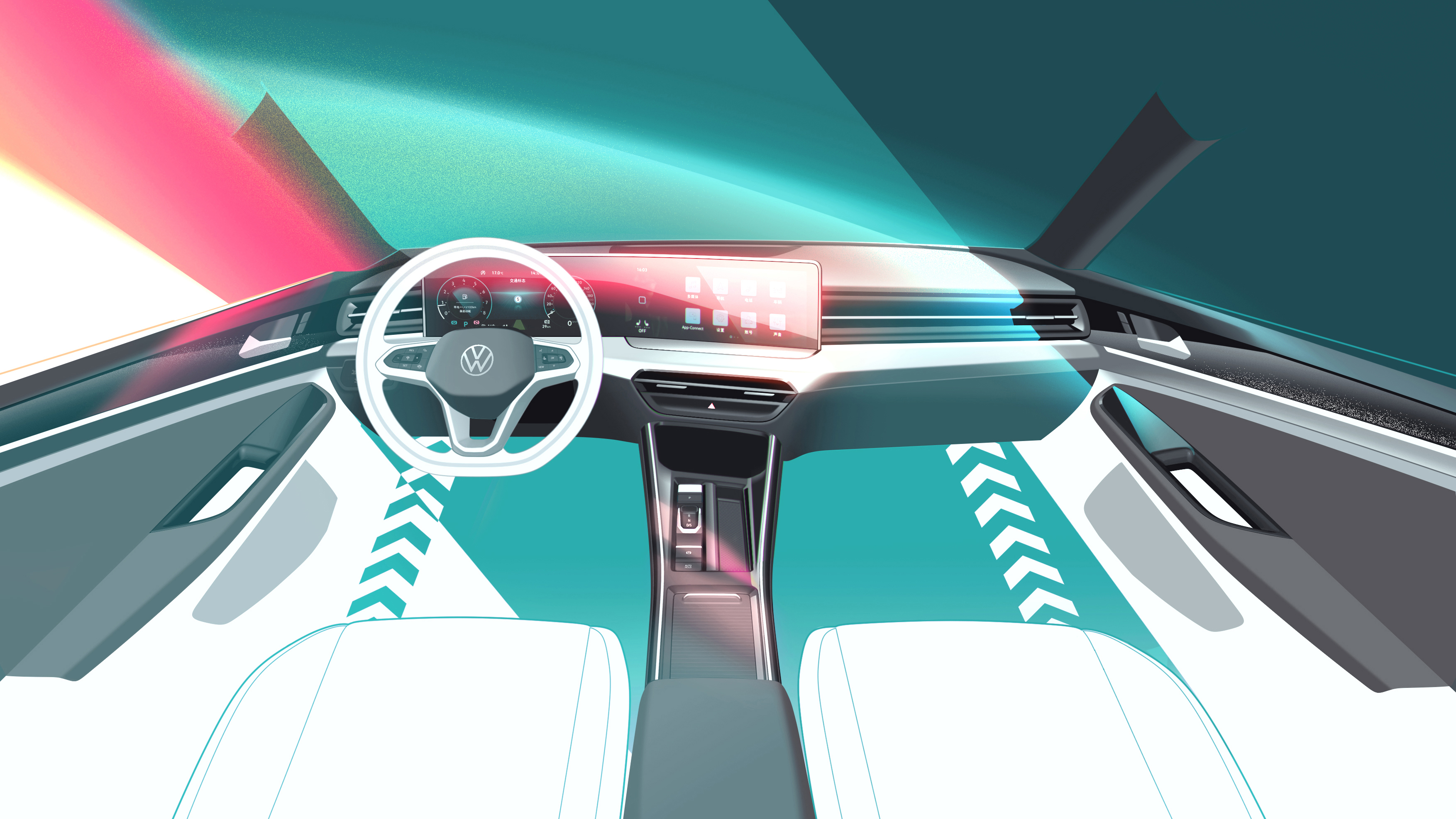 Volkswagen，public，automobile，Interior，