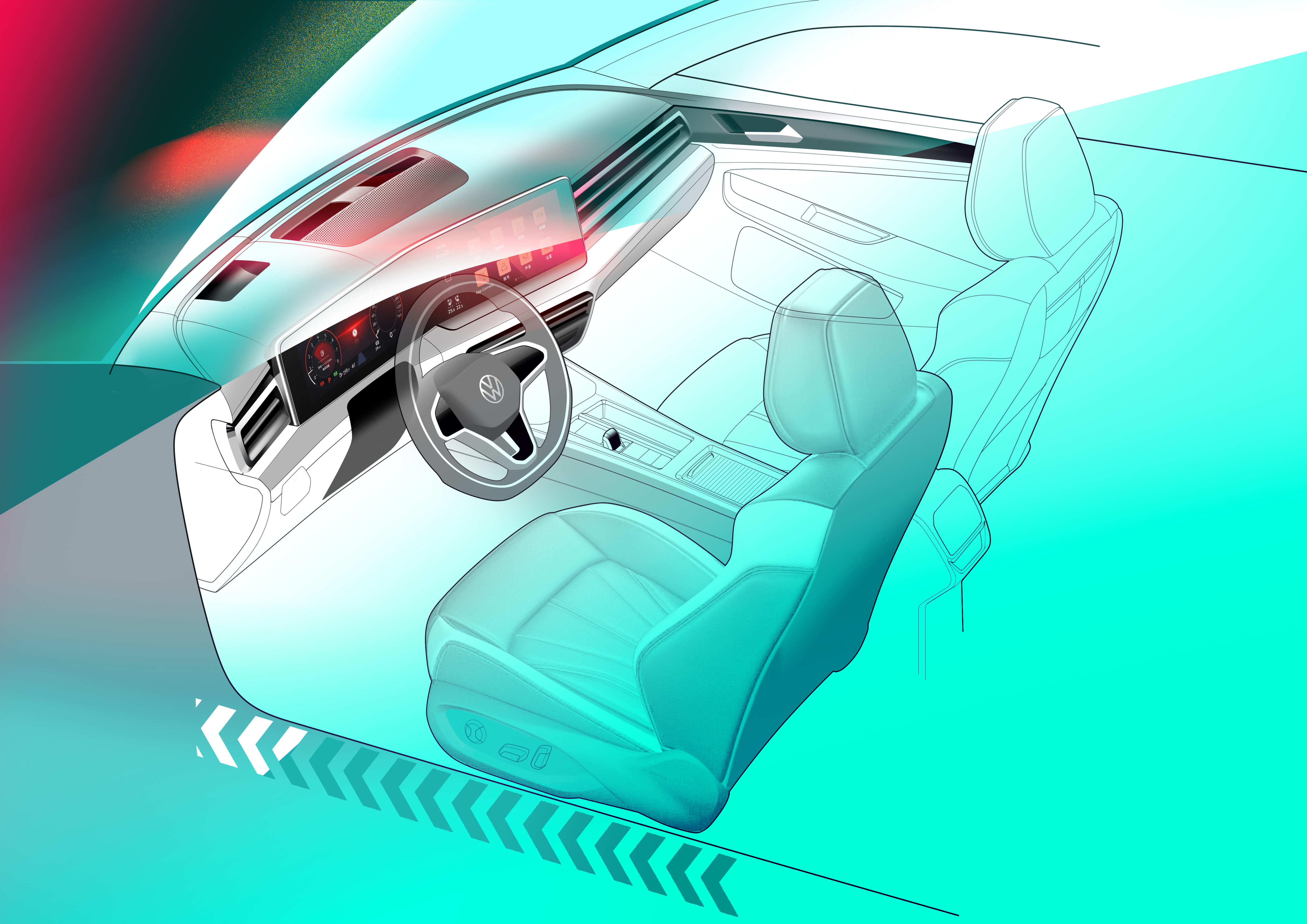 Volkswagen，public，automobile，Interior，