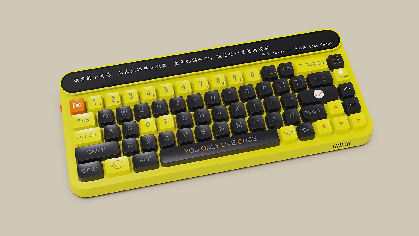 Wireless Bluetooth Keyboard，ID design，diy，Tide play，