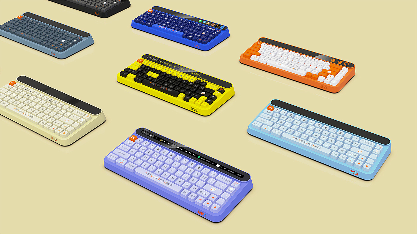 Wireless Bluetooth Keyboard，ID design，diy，Tide play，