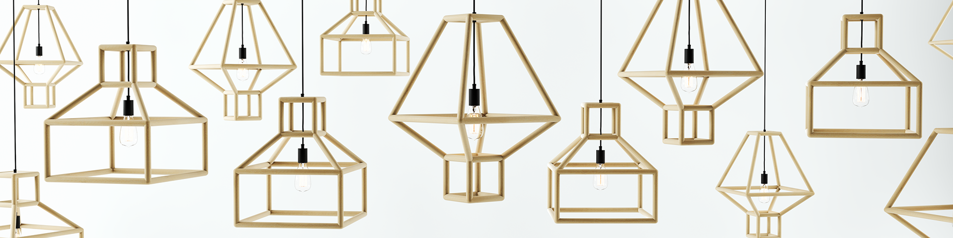 几何形状的灯具简单而简洁flulampconcept