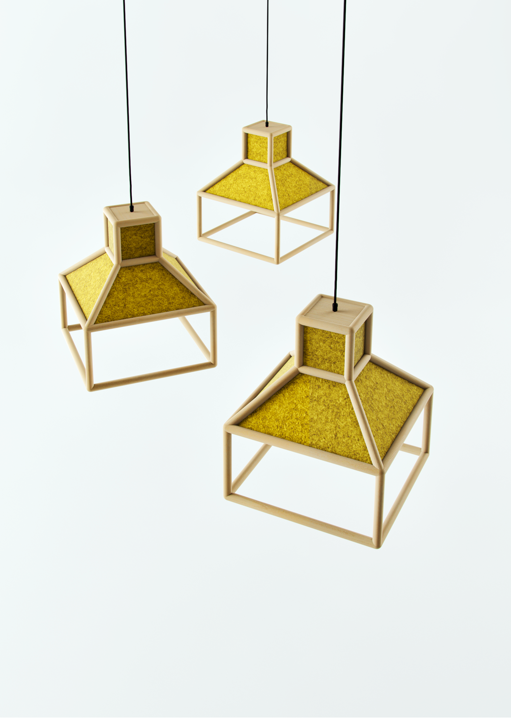 product design，woodiness，felt，FLU lamp，lamps and lanterns，