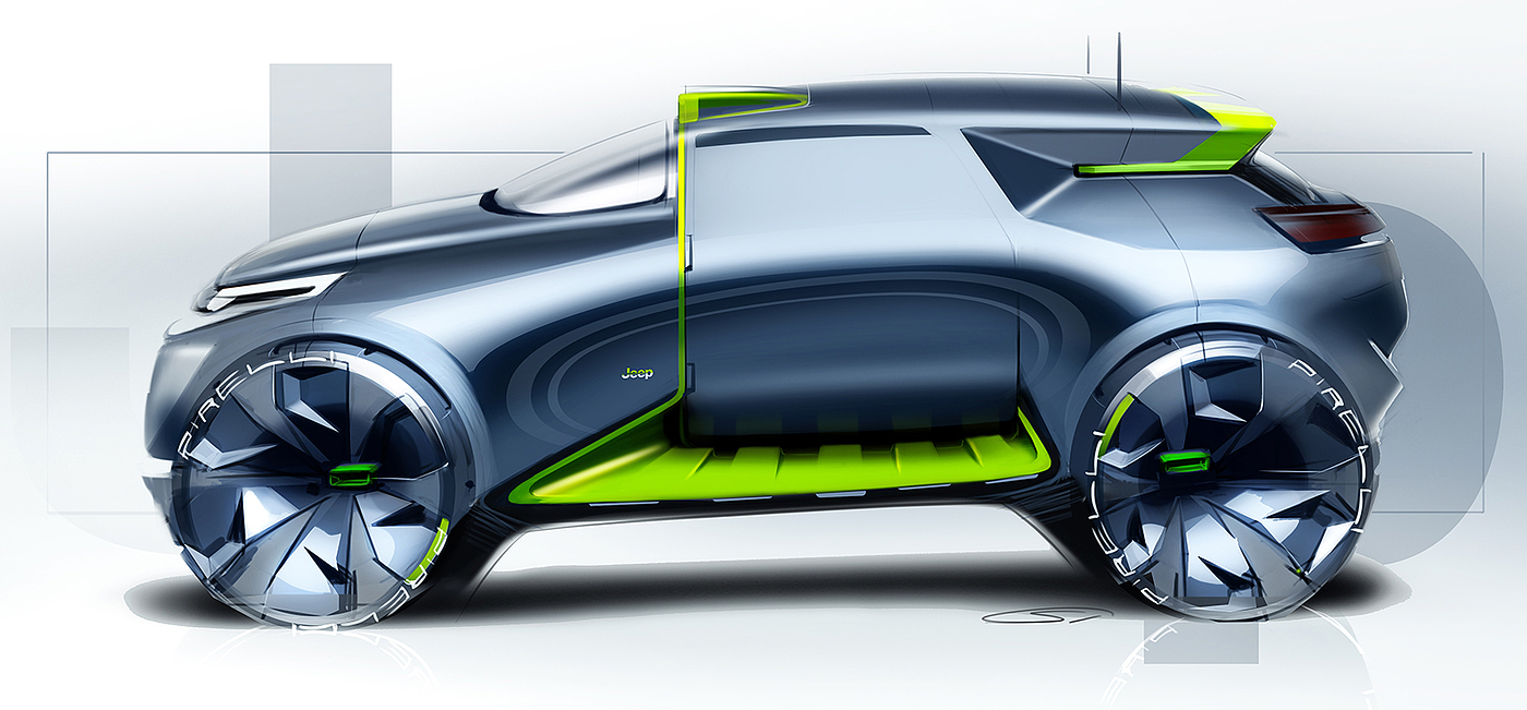 Automatic design，sketch，jeep，Off-road vehicle，