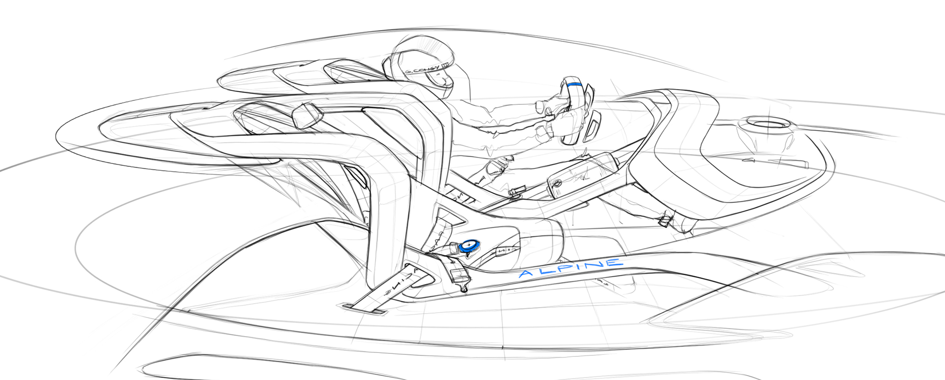 Automatic design，sketch，Alpine A CNCPT，Sports car，