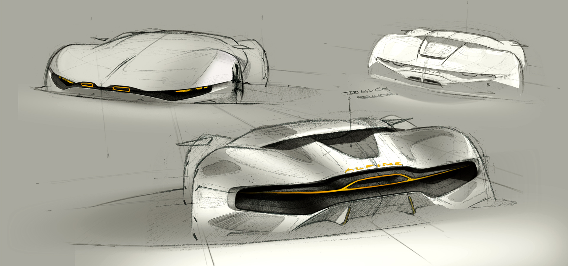 Automatic design，sketch，Alpine A CNCPT，Sports car，