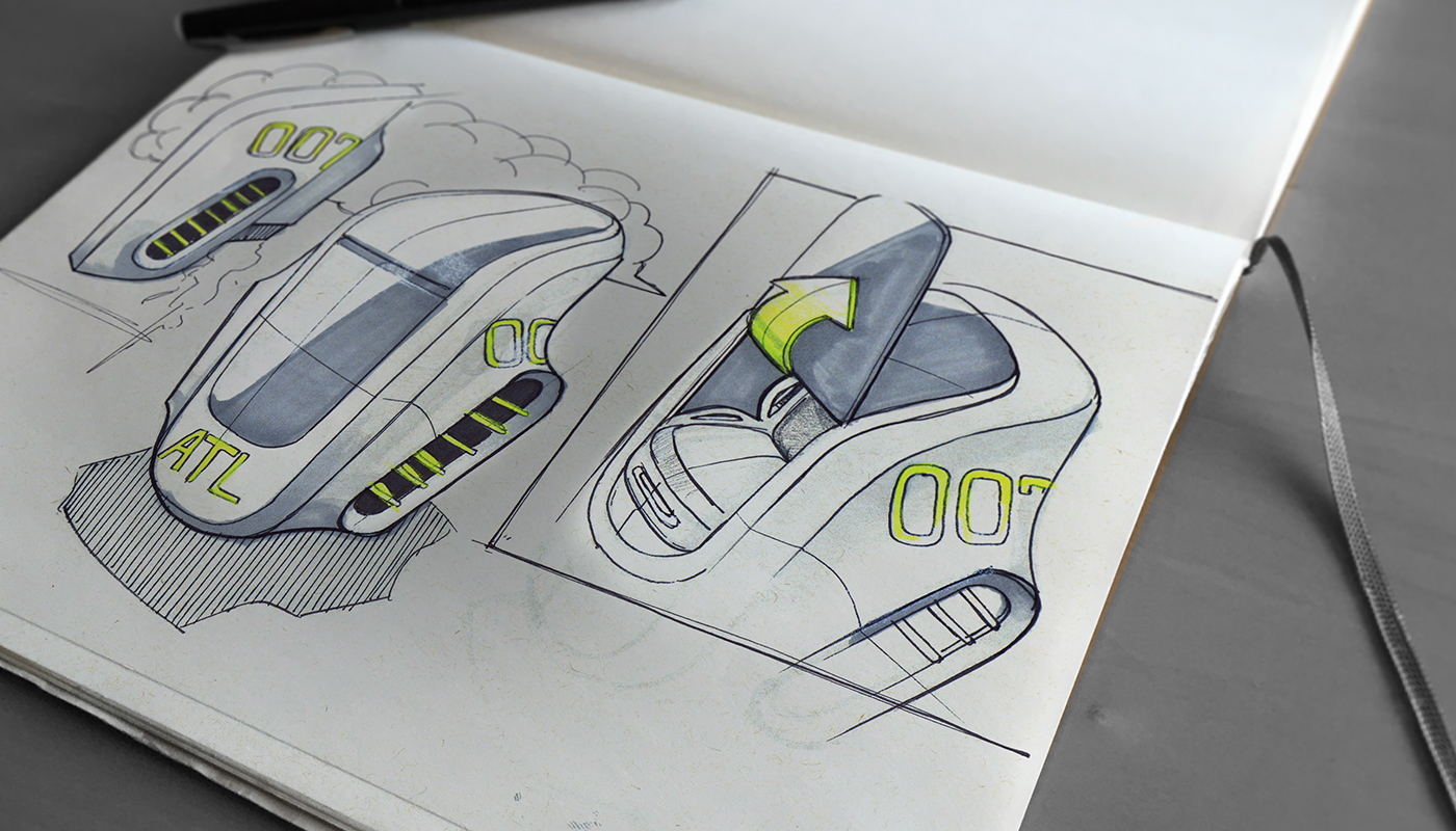 Modeling hand drawing，Marker hand drawn，Graffiti book，Industrial hand drawing，